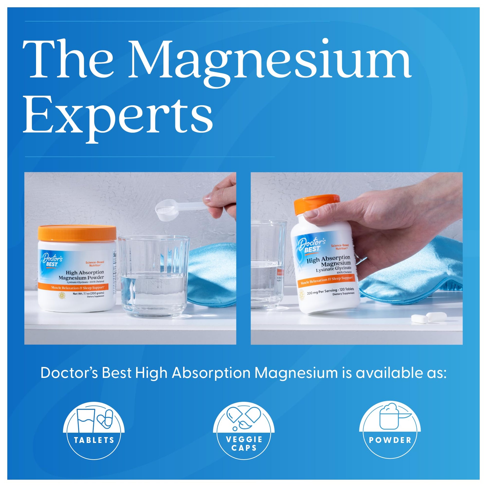 Doctor’s Best High Absorption Magnesium Glycinate Lysinate Supplement - 100% Chelated for Maximum Absorption - Magnesium for Sleep and Muscle Relaxation - 200 Mg Per Serving - 240 Tablets - Medaid International