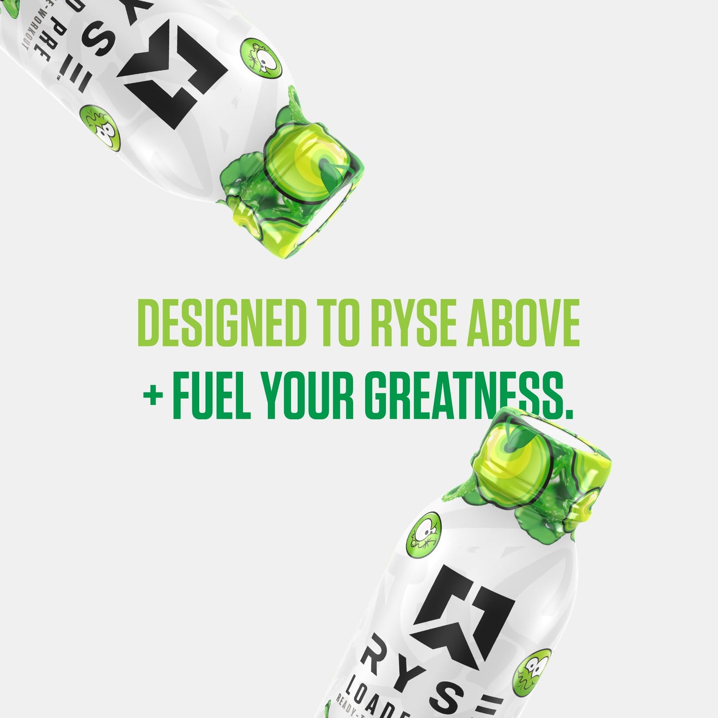 RYSE Loaded Pre Workout Drink - Sour Punch Green Apple - Sugar-Free, Ready to Drink Energy Supplement with 325mg Caffeine, Citrulline & Beta Alanine for Focus & Pump - 12 fl oz Bottles (Pack of 12) - Medaid International