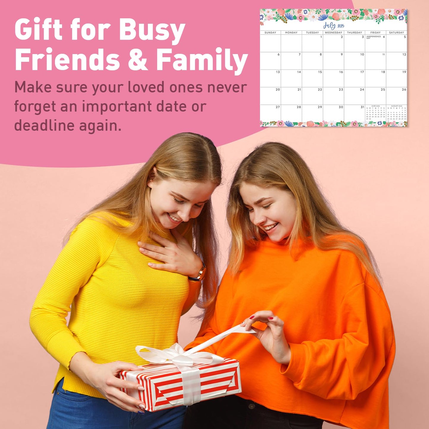 S&O Floral Magnetic Fridge Calendar from July 2025-Dec 2026 - Tear-Off Refrigerator Calendar to Track Events & Appointments - 18 Month Magnetic Planner for Fridge for Easy Planning - 8"x10" in. - Medaid International