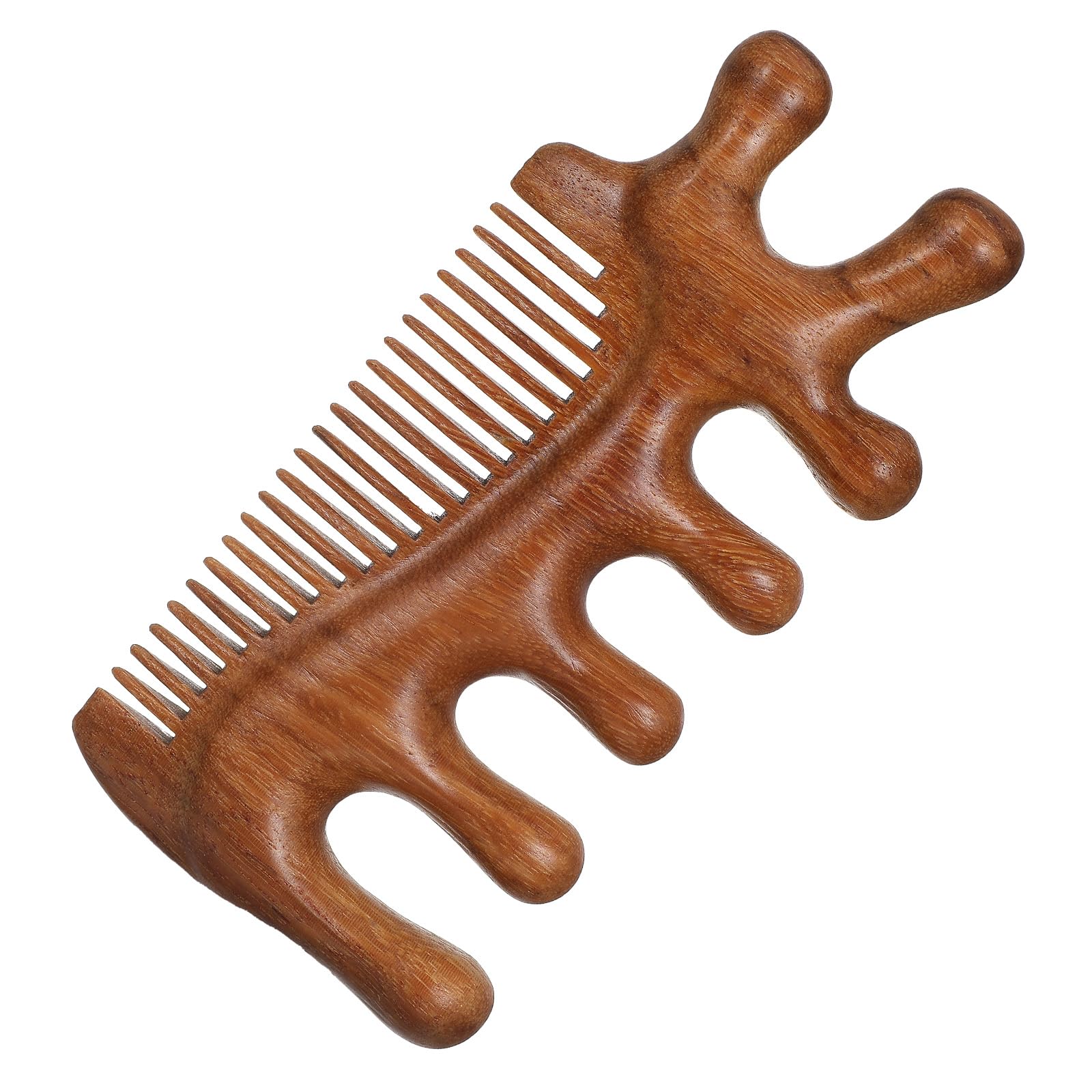 Wooden Scalp Massager, Gua Sha Comb, Massage Comb for Hair, Face, Eye, Neck and Body, Scalp Massage Tool for Stress Relief, Wide Fine Tooth Combs Gift for Women - Medaid International