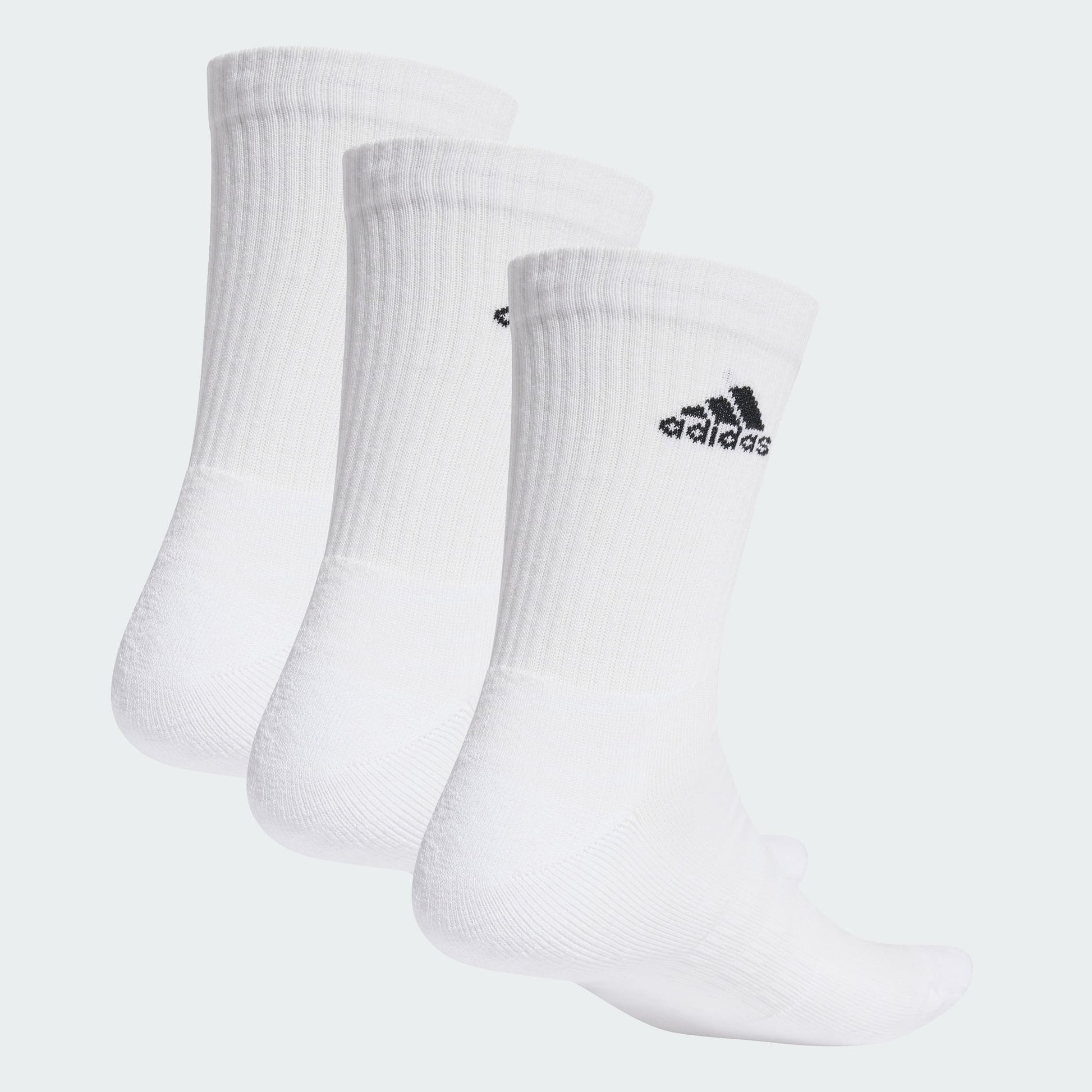 Adidas EBB96 Men's Cushioned Crew Socks, Set of 3, white/black (HT3446) - Medaid International