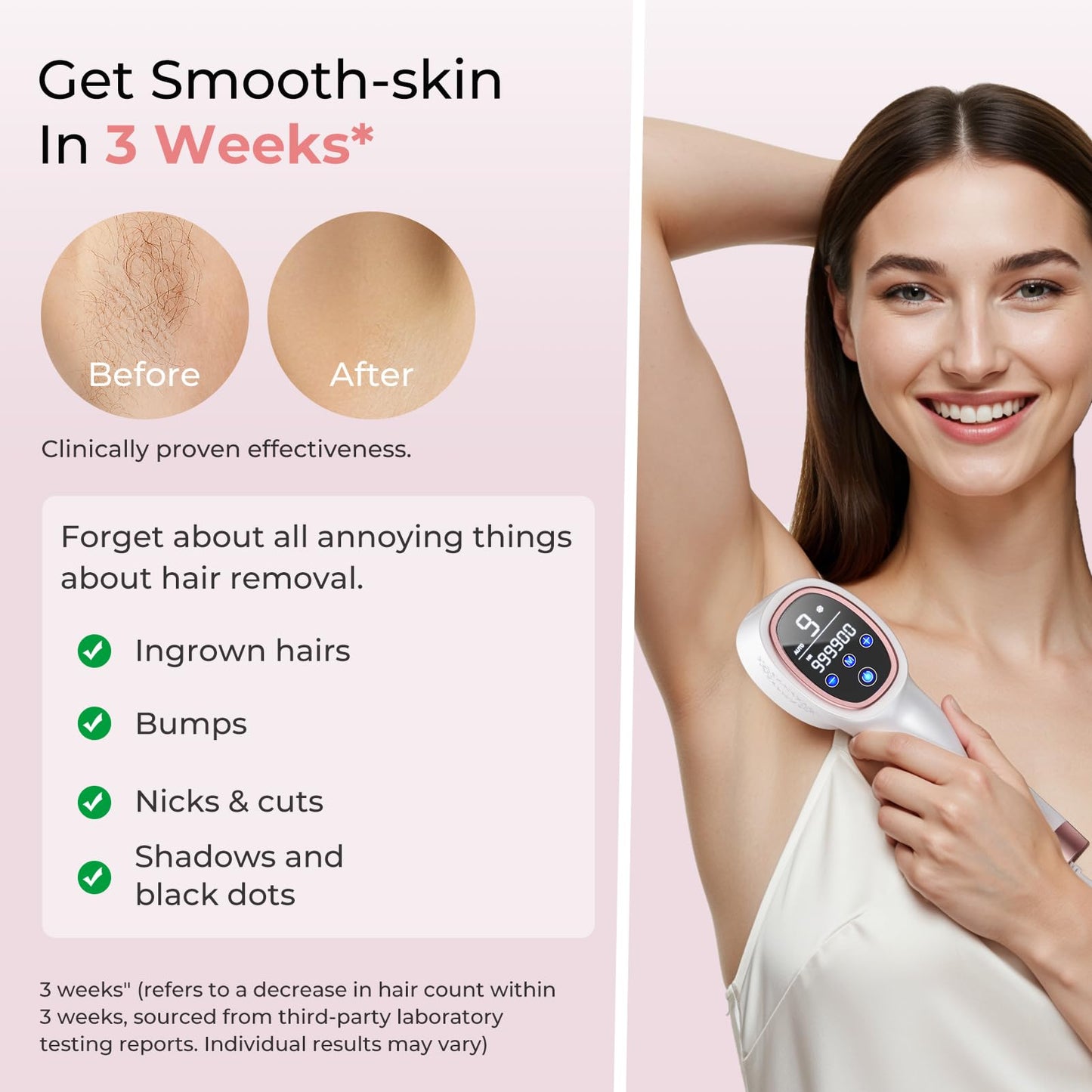 Ubroo IPL Laser Hair Removal for Women and Men, 45°F Ice Cooling Laser Hair Removal Device for Face & Body, At-Home Painless Hair Remover with Long-Lasting Results, Smooth Skin Gift - Medaid International