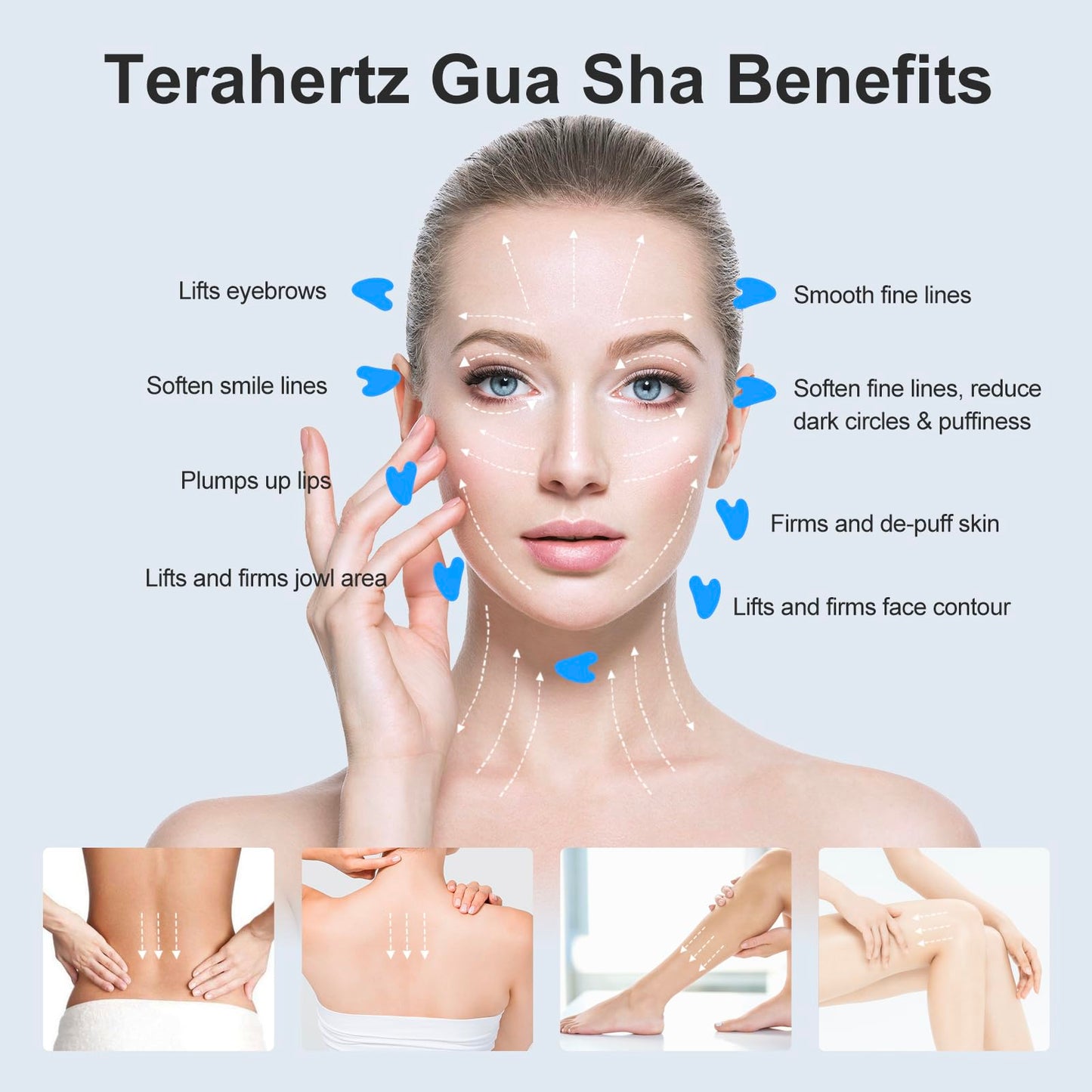 ZminRN Terahertz Gua Sha Facial Tools Guasha Tool for Face Body Gua Sha Stone Lymphatic Drainage Massager - Medaid International
