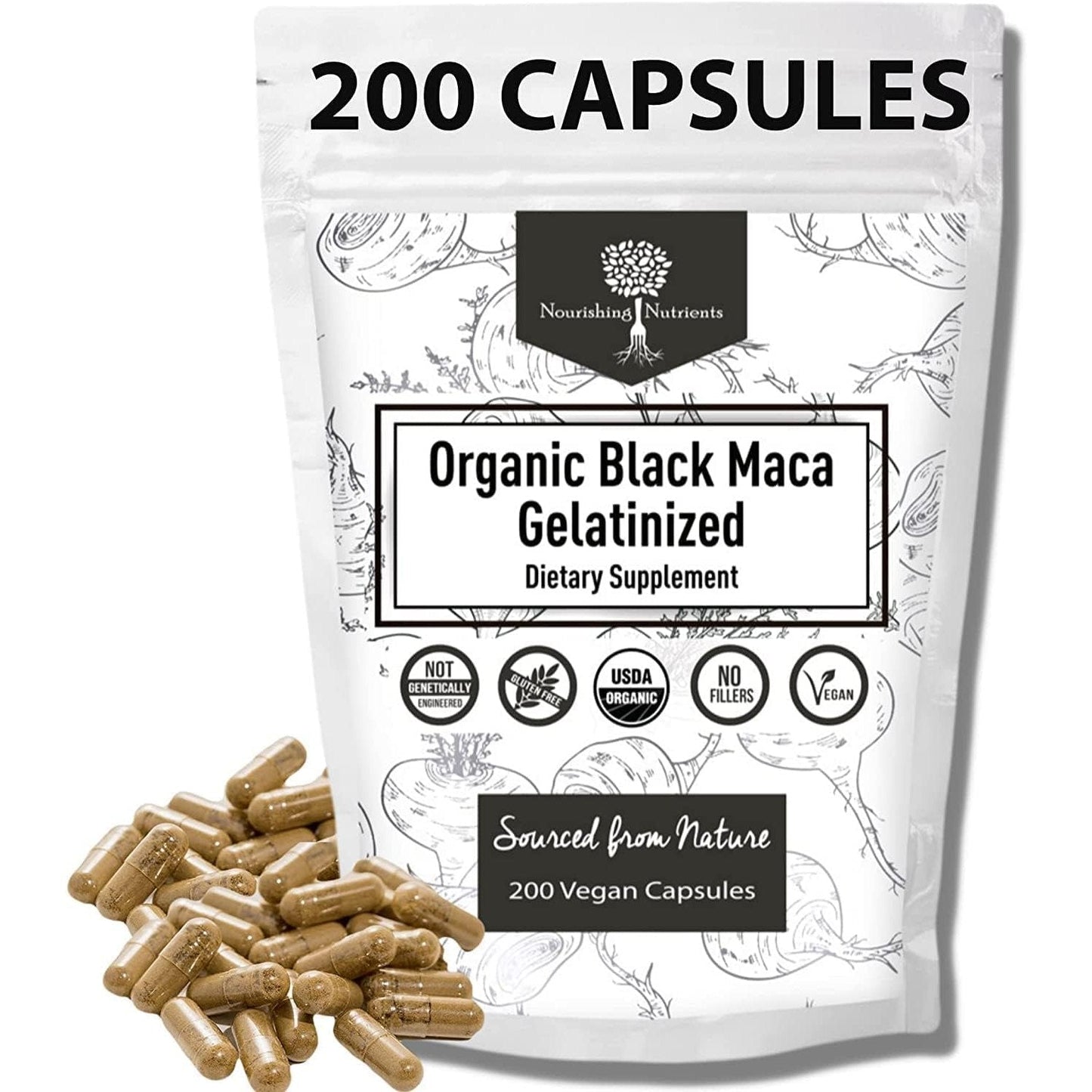 Organic Gelatinized Black Maca – 3X Stronger 200 Capsules for Men & Women, Natural Energy Supplement for Focus, Performance, Stamina & Endurance, Mood Enhancement and Stability, Mental Clarity 1000mg - Medaid International
