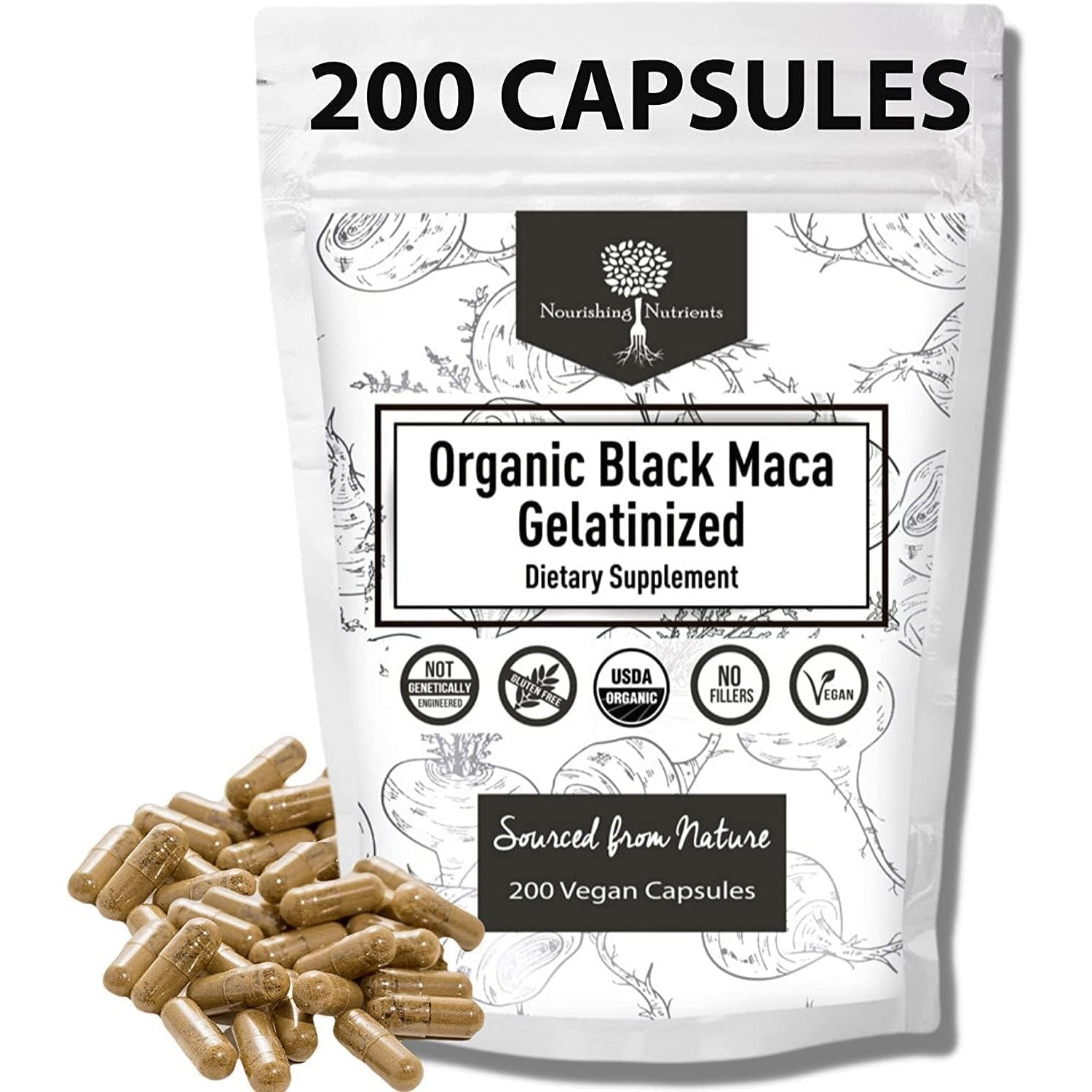 Organic Gelatinized Black Maca – 3X Stronger 200 Capsules for Men & Women, Natural Energy Supplement for Focus, Performance, Stamina & Endurance, Mood Enhancement and Stability, Mental Clarity 1000mg - Medaid International