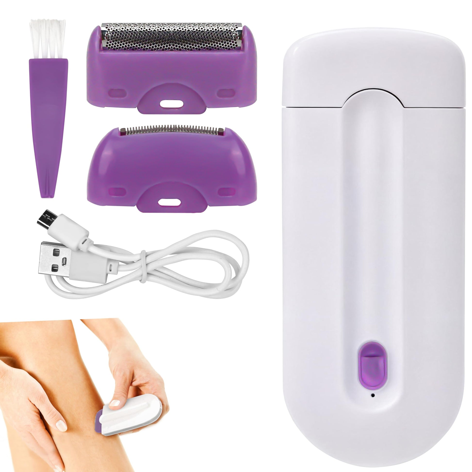 Laser Shaver for Women, Portable Painless Hair Touch Removal Tool, Rechargeable Epilator Smart Sensor-Light Technology Silky Hair Eraser Remover Smooth, Applicable to Any Part of Body, Mother Day Gift - Medaid International