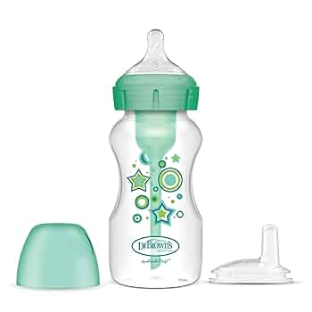 DrBrown's Wide Nek OP+ - Bottle 270ML LvL.3 (6m+) - Nipple - Sippy Spout - Green