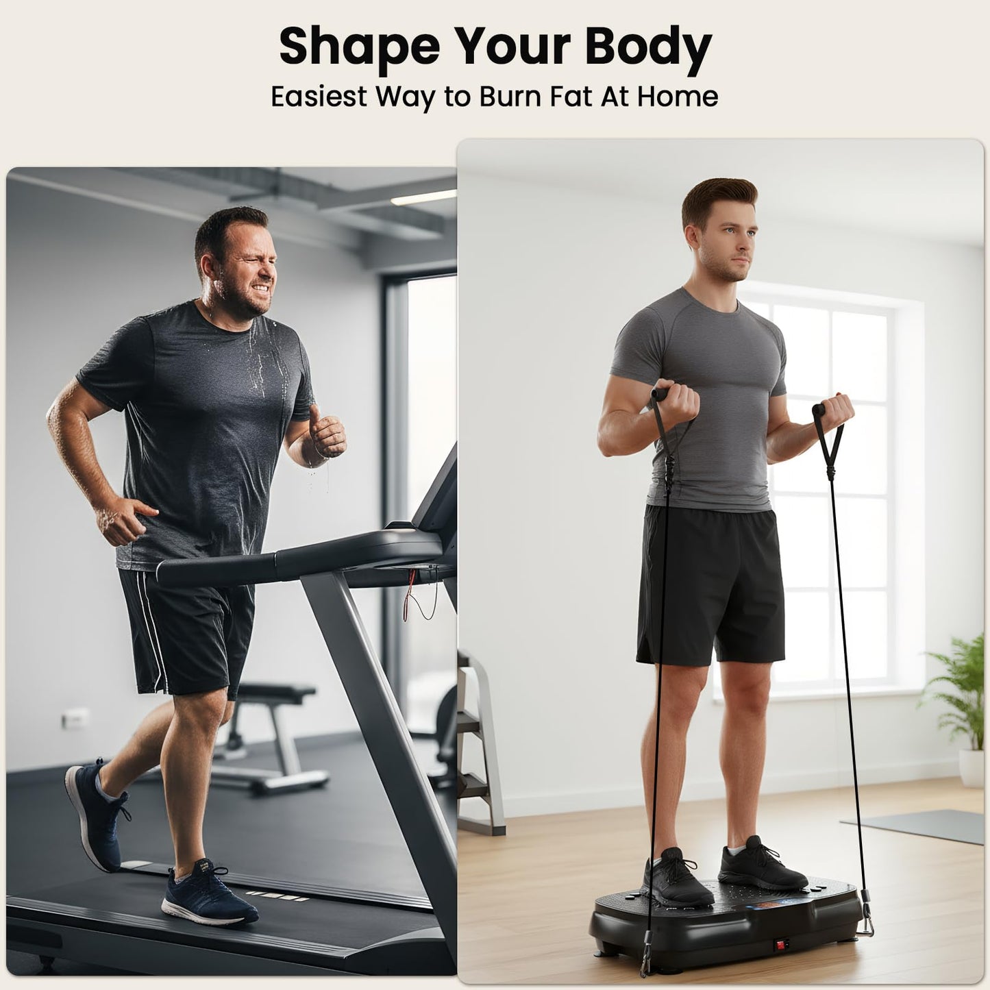 Vibration Plate Exercise Machine: TISSCARE Vibrating Plates for Weight Loss and Lymphatic Drainage, 400lbs Shake Plate Whole Body Workout Platform for Home Fitness Fat Burner Sedentary Office
