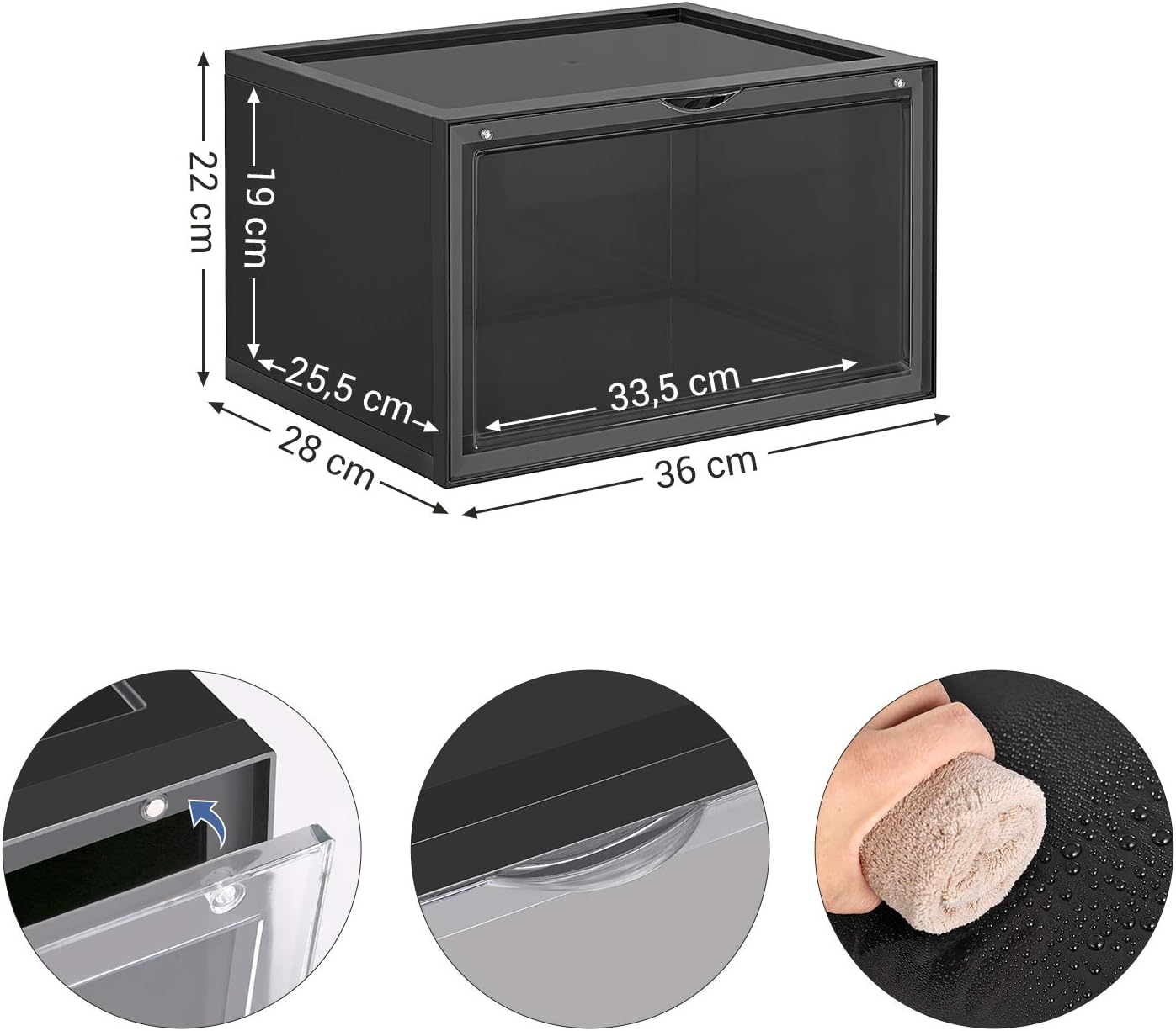 SONGMICS Set of 6 Shoe Boxes LSP06CB