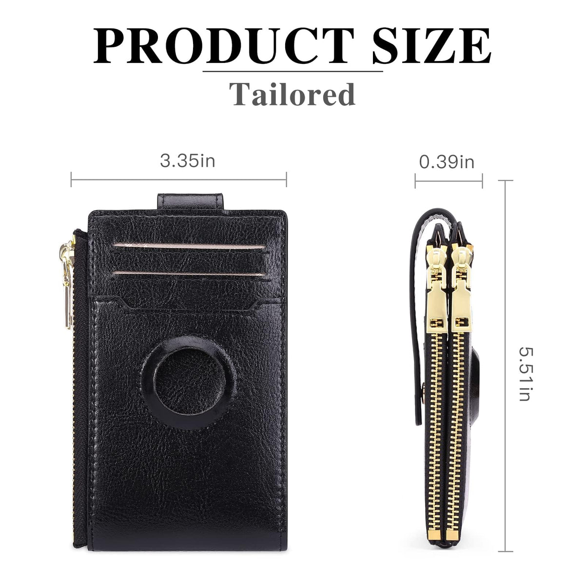 KASTWAVE Womens AirTag Wallet Genuine Leahter Bifold Credit Card Holder, Wallet Bifold Multi Card Case, Luxury Leather Pocket Wallet, with Built-in Integrated Case for AirTag