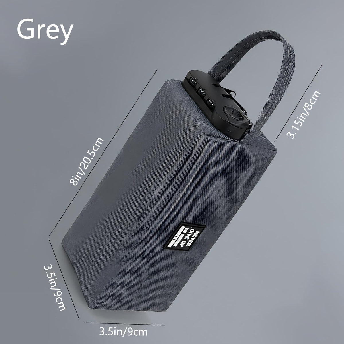 Portable Storage Bag with Lock 2 Big Compartments, Waterproof & Stain-Resistant Cosmetic Bag, Wide Zipper Opening Organizer for Office Travel (Gray)