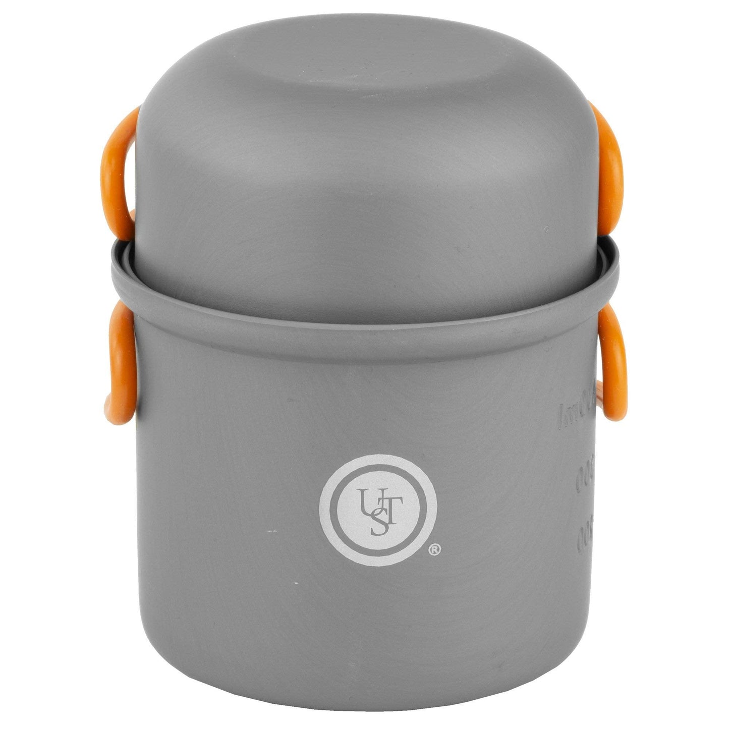 ust Solo Cook Kit with Lightweight, Compact, BPA Free, Anodized Aluminum Construction for Camping, Hiking, Emergency, Soloist and Picnics, Gray/Orange, One Size