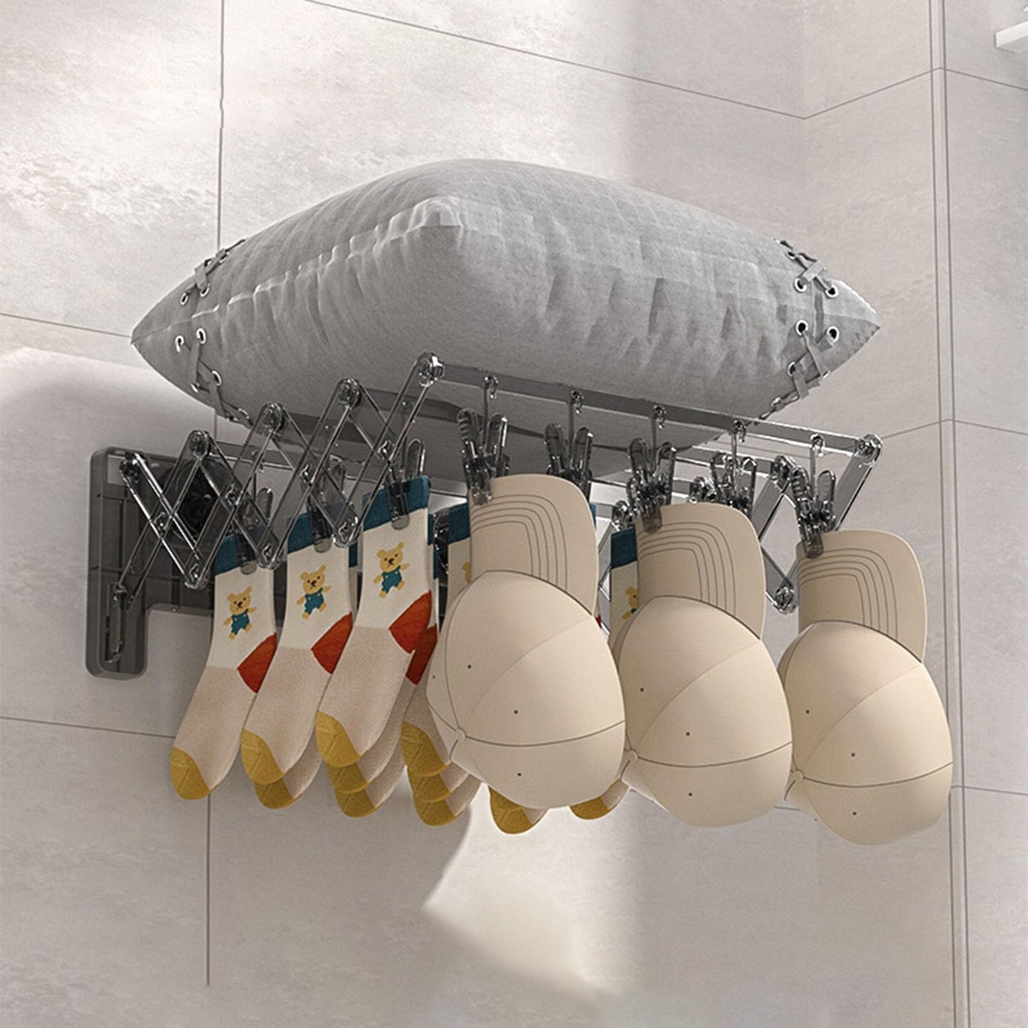 Wall Mounted Foldable Suction Socks Drying Rack