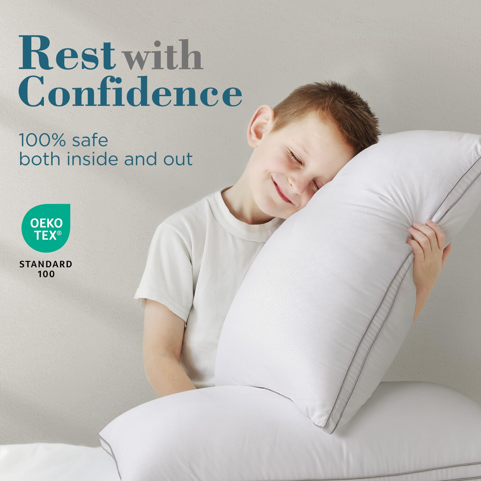 viewstar Pillows Queen Size Set of 2, Hotel Quality, Down Alternative Gusseted Bed Pillows for Side, Back, or Stomach Sleepers, White - Medaid International