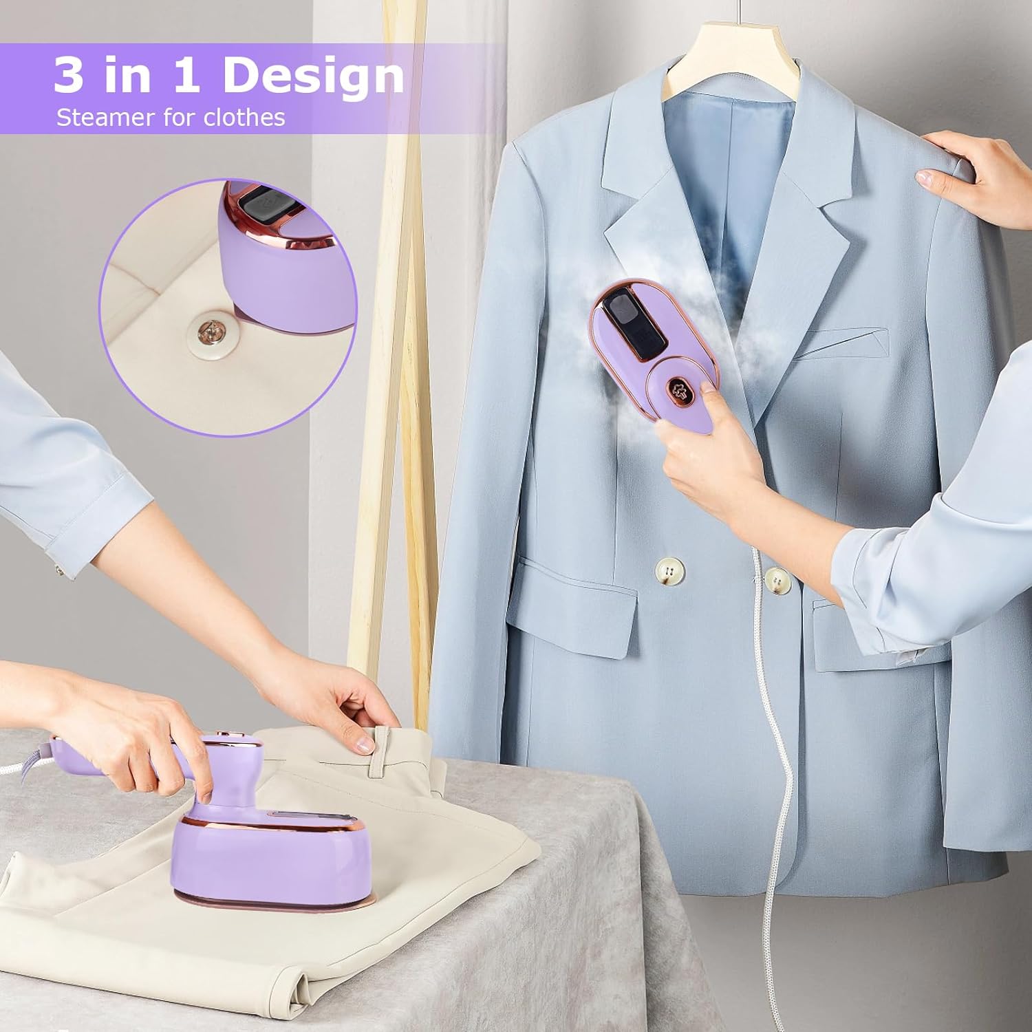Portable Foldable Steam Iron 1000W High Power