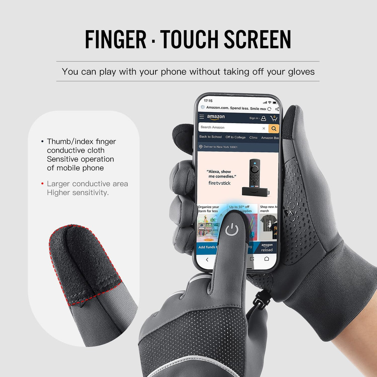 KASTWAVE Winter Gloves - Waterproof, Thermal, Touchscreen Friendly for Outdoor Sports, Running, Biking, and Driving - Unisex Design for Men and Women