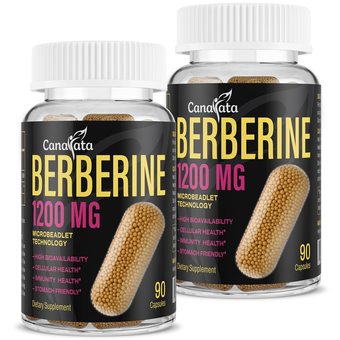 Berberine Supplement 1200mg - High Bioavailability Berberine HCL Microbeadlets,GLP-1 & AMPK Activator for Women Men 180 Vegan Capsules - Medaid International