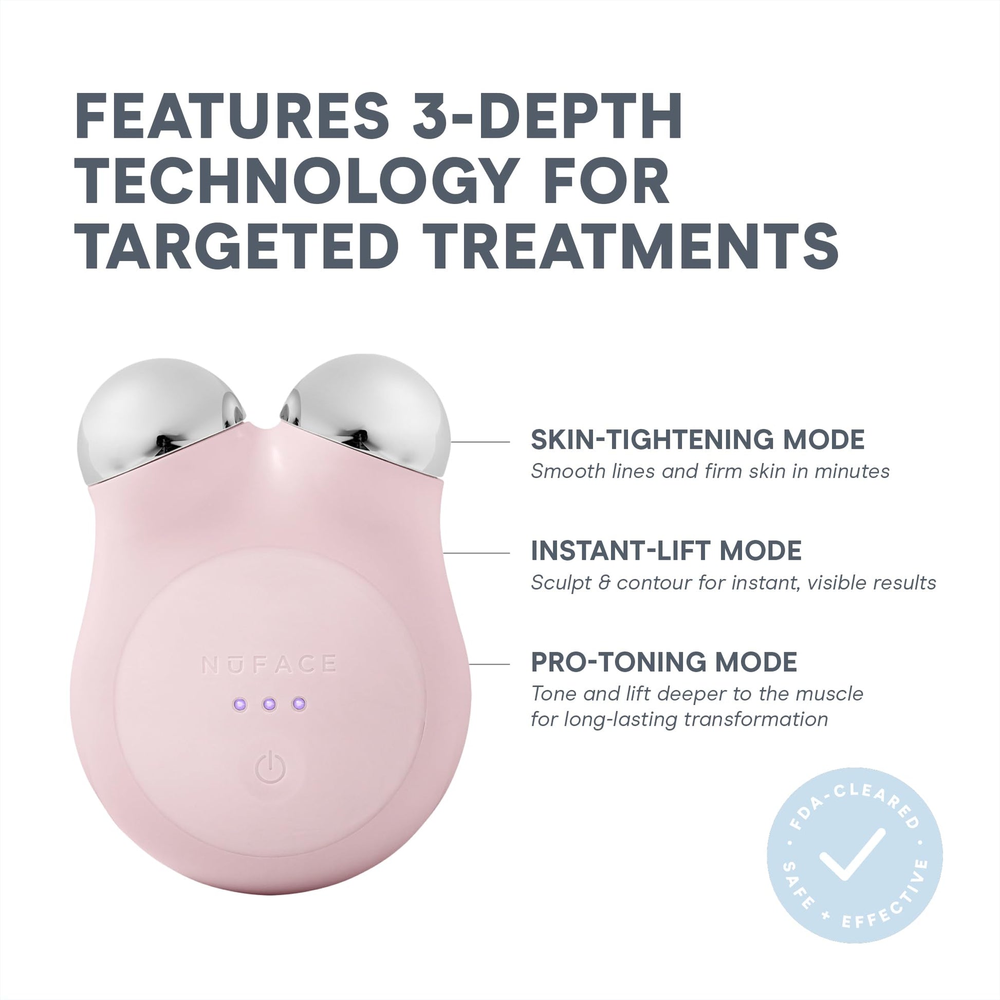 NuFACE MINI+ Microcurrent Facial Device Kit - Limited Edition FDA Cleared Face Massager Device + Microcurrent Gel Activator & Applicator Brush - Velvet Rose - Medaid International