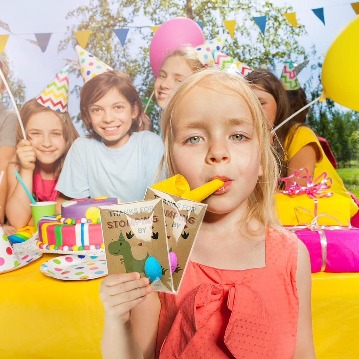 KASTWAVE Dinosaur Party Favors for Kids Birthday Parties, 24 Pack Dino Egg Hatching Cards Bulk, Exciting Boys Girls Toddler Party Supplies & Unique Decorations, Fun Dinosaur Gifts & Games