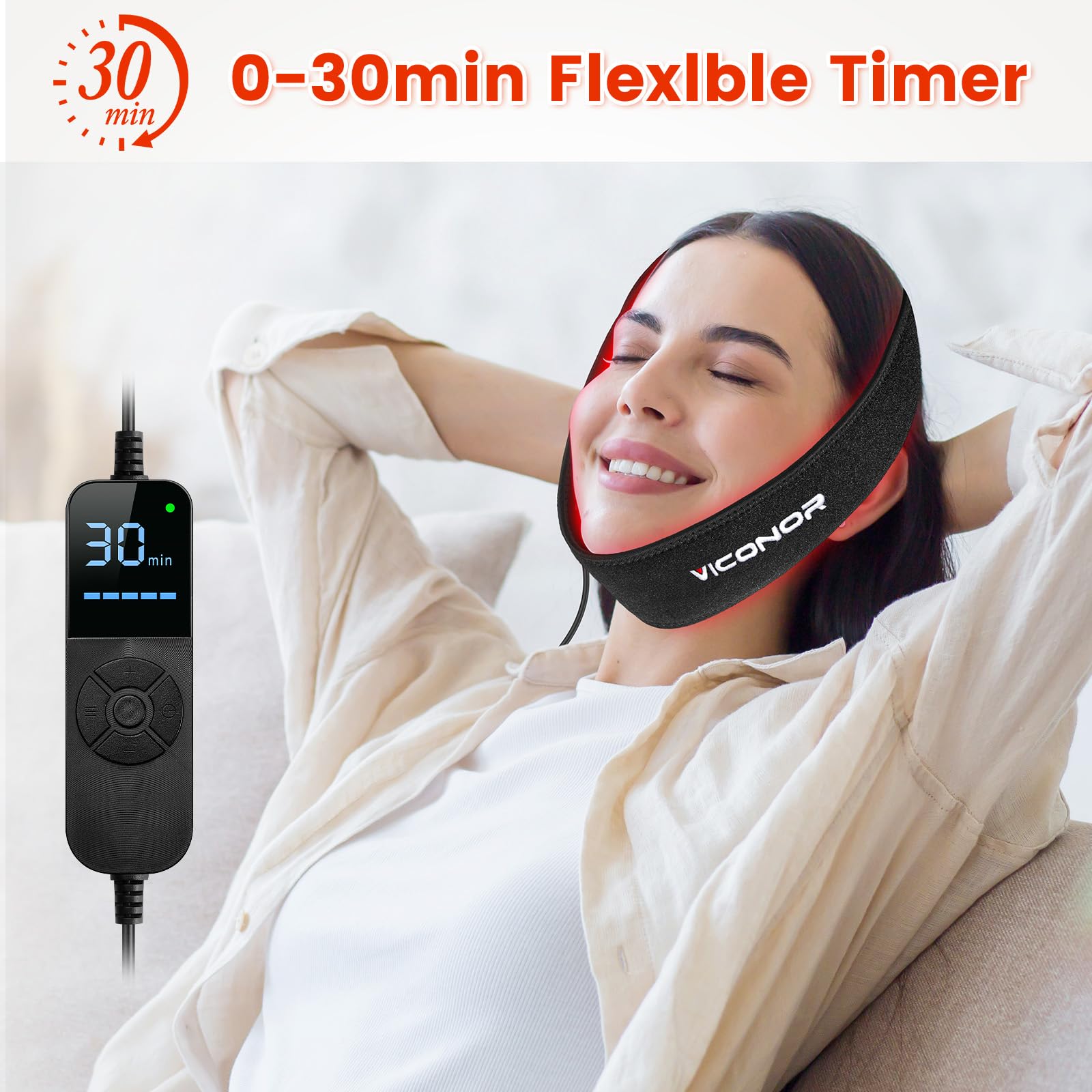 Red Light Therapy Belt for Body, Near Infrared Light Therapy for Face Neck 15W Wearable Red Light Neck Wrap with Timer Belt for Chin Hand Wrist Knee Unisex Gift - Medaid International