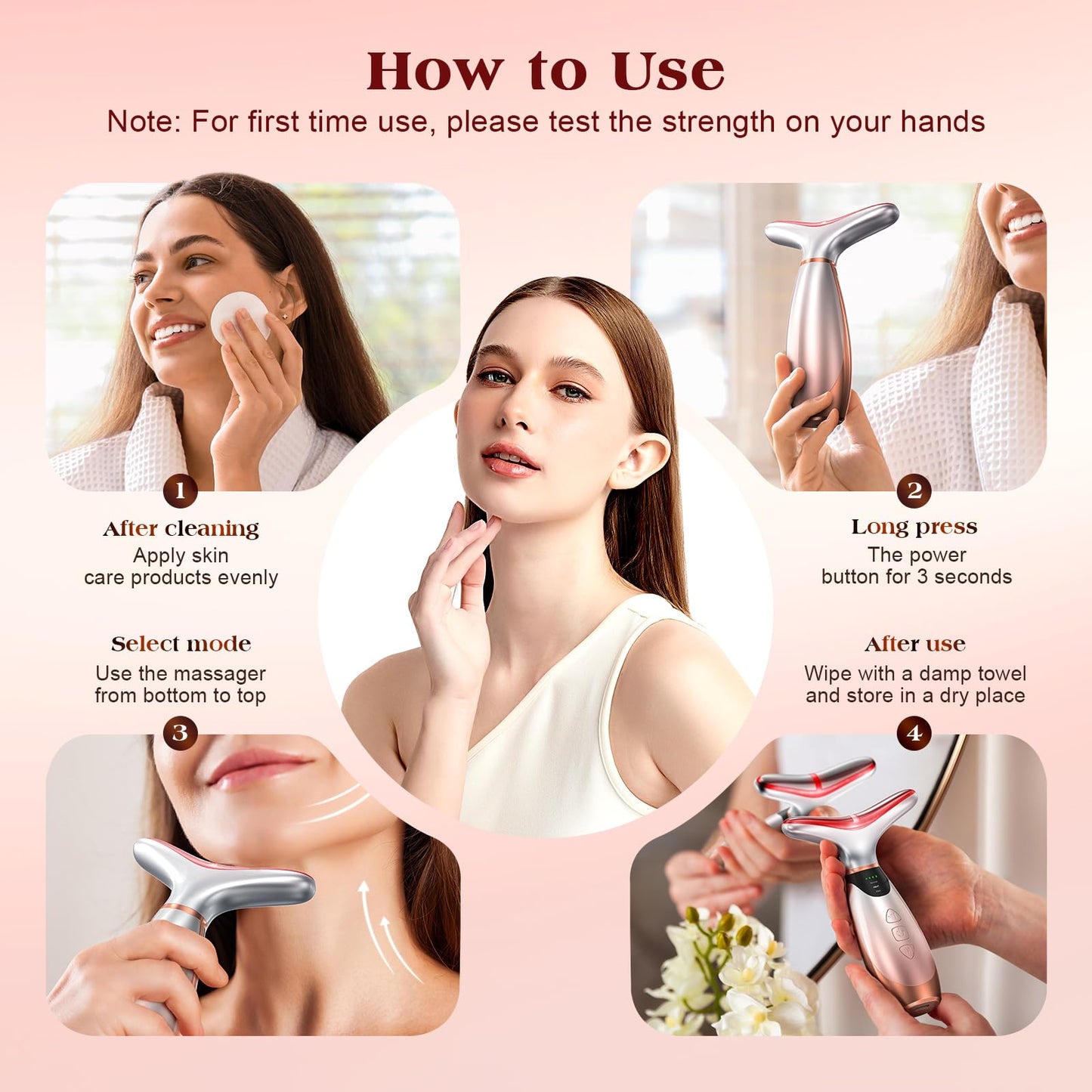 Pedete Facial Massager, 7 Colors Red Light Therapy for Face and Neck, Face Lift Device with 113°F Heating Vibration for Multi Skin Care - Medaid International