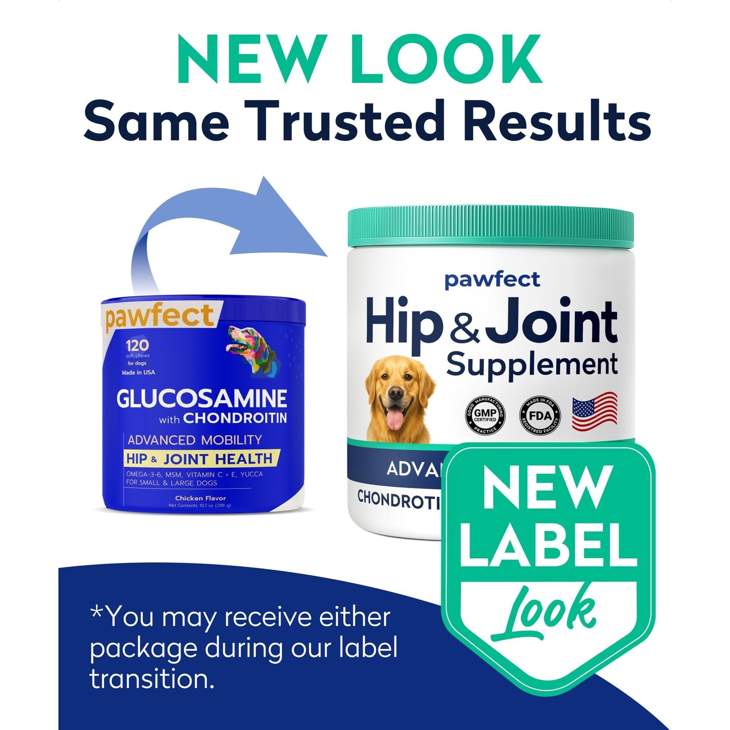 PAWFECTCHEW Glucosamine Dog Treats for Picky Eaters - Joint Supplement w/Chondroitin, MSM, Omega-3 - Joint Pain Relief - Advanced Formula - Chicken Flavor - 180 Ct - Made in USA
