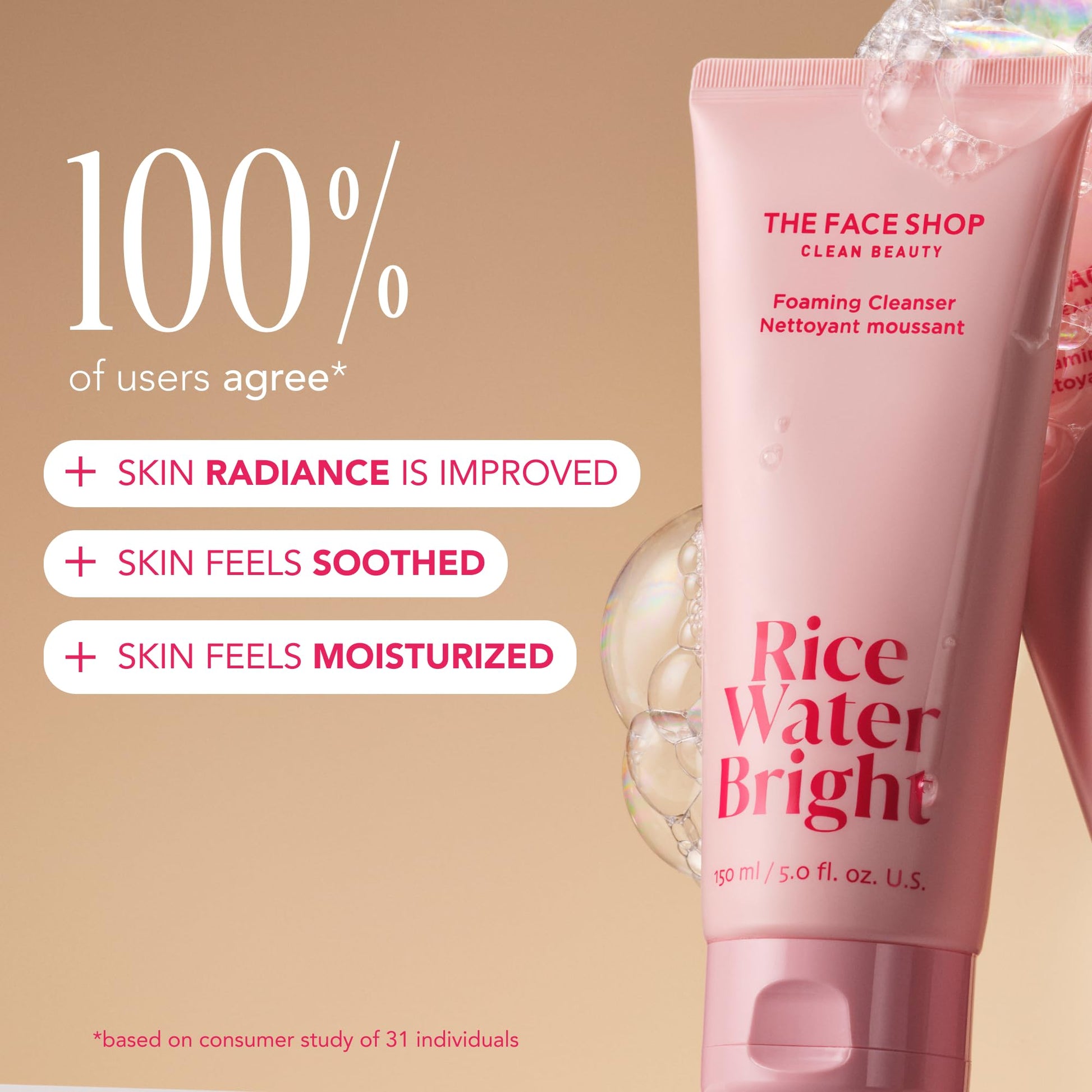 The Face Shop Rice Water Bright Travel Kit, Korean Skin Care Set with Ceramide, Gift Set - Gentle Face Wash & Vegan Skin Care (Serum, Cream, Eye Cream), Hydrating for Dry Skin, Daily Face Moisturizer - Medaid International