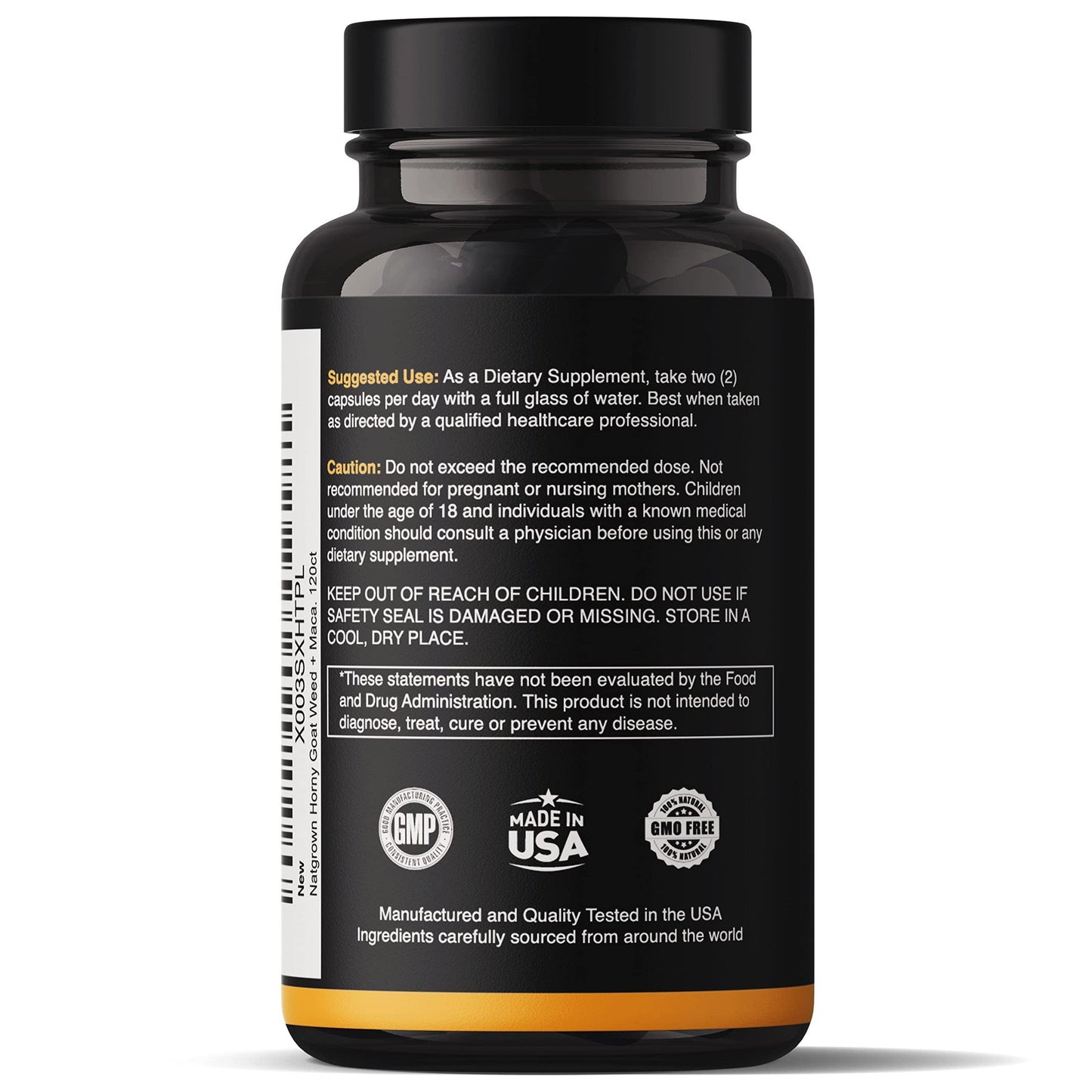 Natgrown Horny Goat Weed and Maca Root Extract Supplement for Men & Women (Epimedium Extract, Hornygoatweed) Vegan Capsules -120 Ct - Medaid International