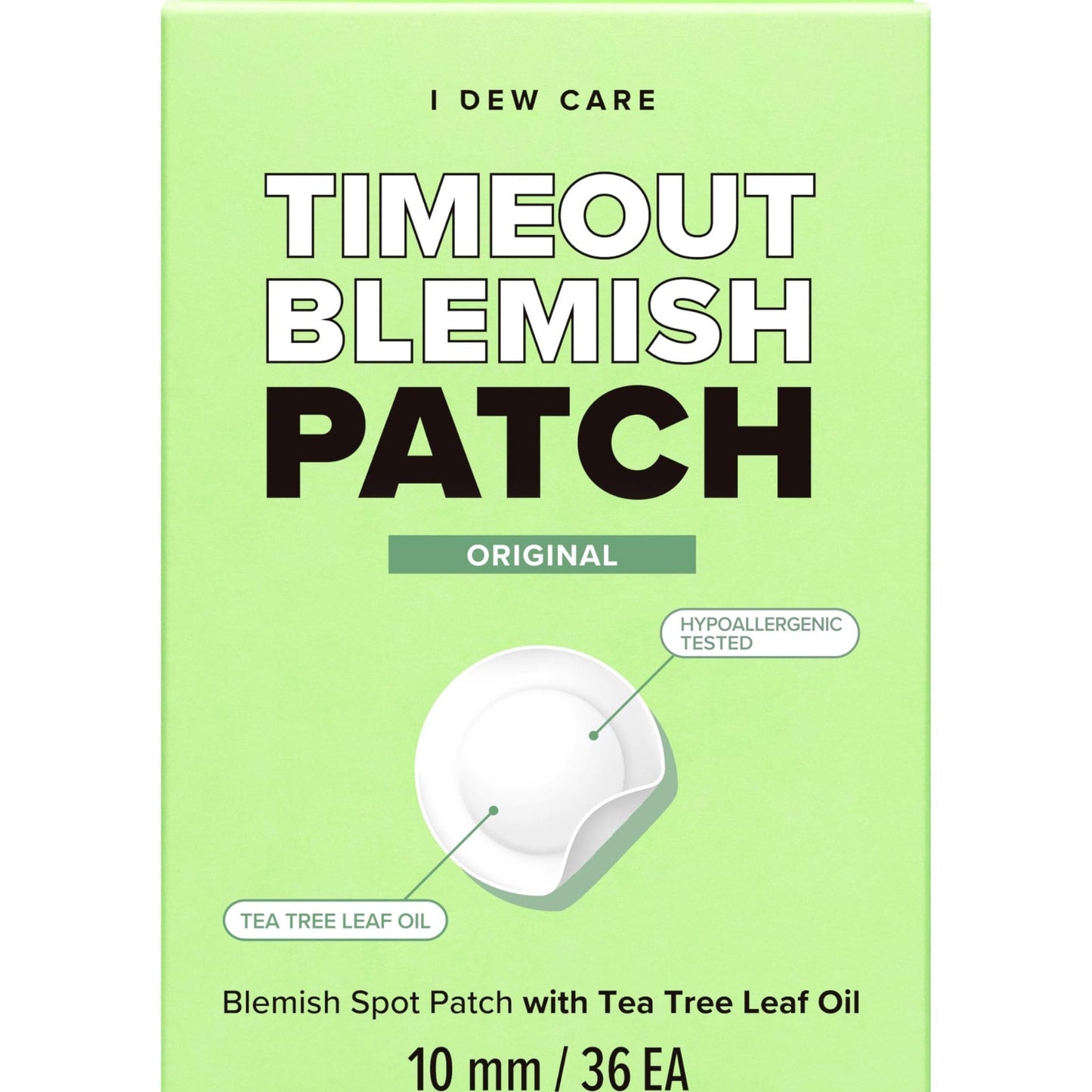 I DEW CARE Hydrocolloid Acne Pimple Patch - Timeout Blemish Original | Korean Zit Dark Spot Patches for Face and Skin, Pus absorbing with Tea Tree Oil, Trouble Treatment, 36 Count - Medaid International