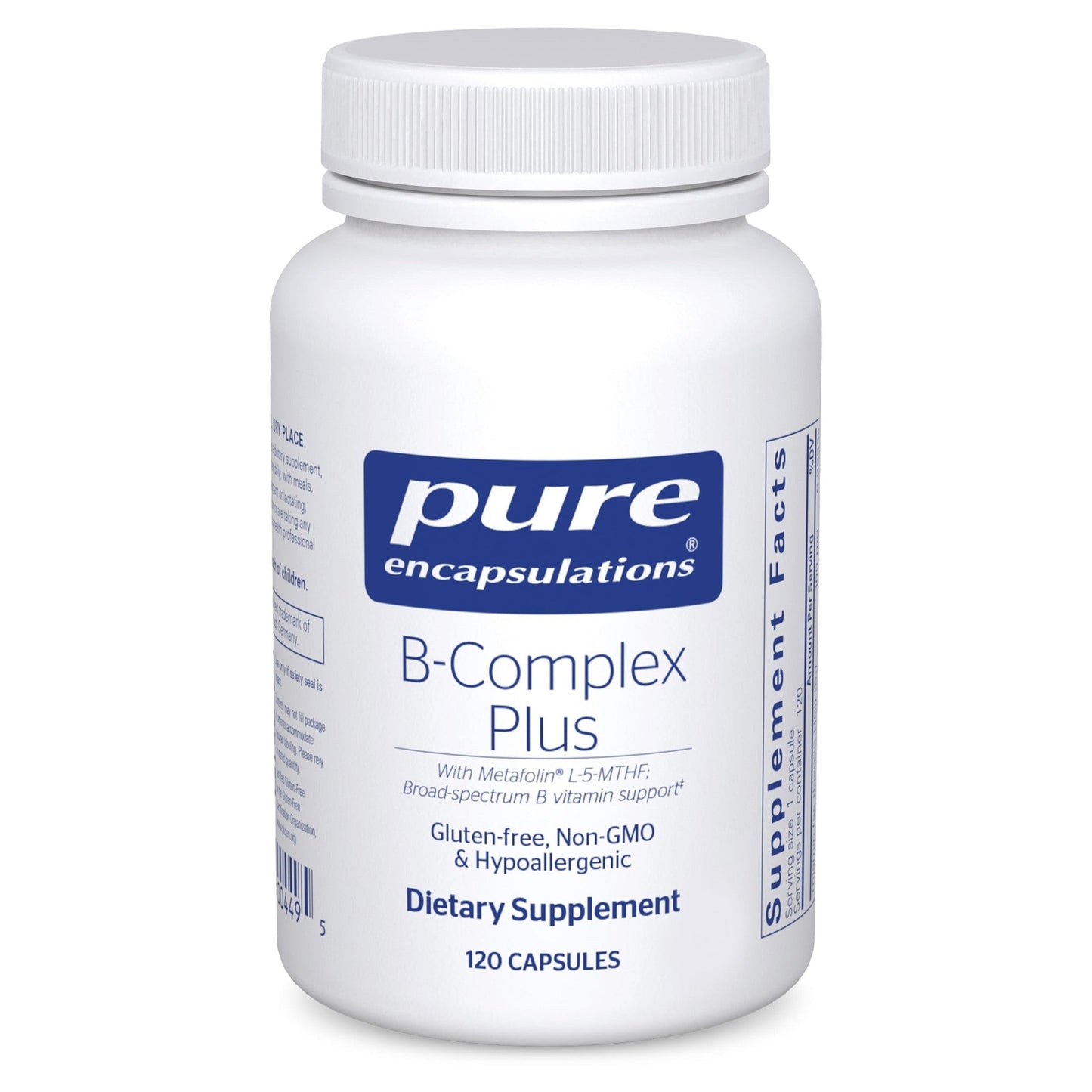 Pure Encapsulations B-Complex Plus - B Vitamins Supplement to Support Neurological Health, Cardiovascular Health, Energy Levels & Nervous System Support* - with Vitamin B12 & More - 120 Capsules - Medaid International
