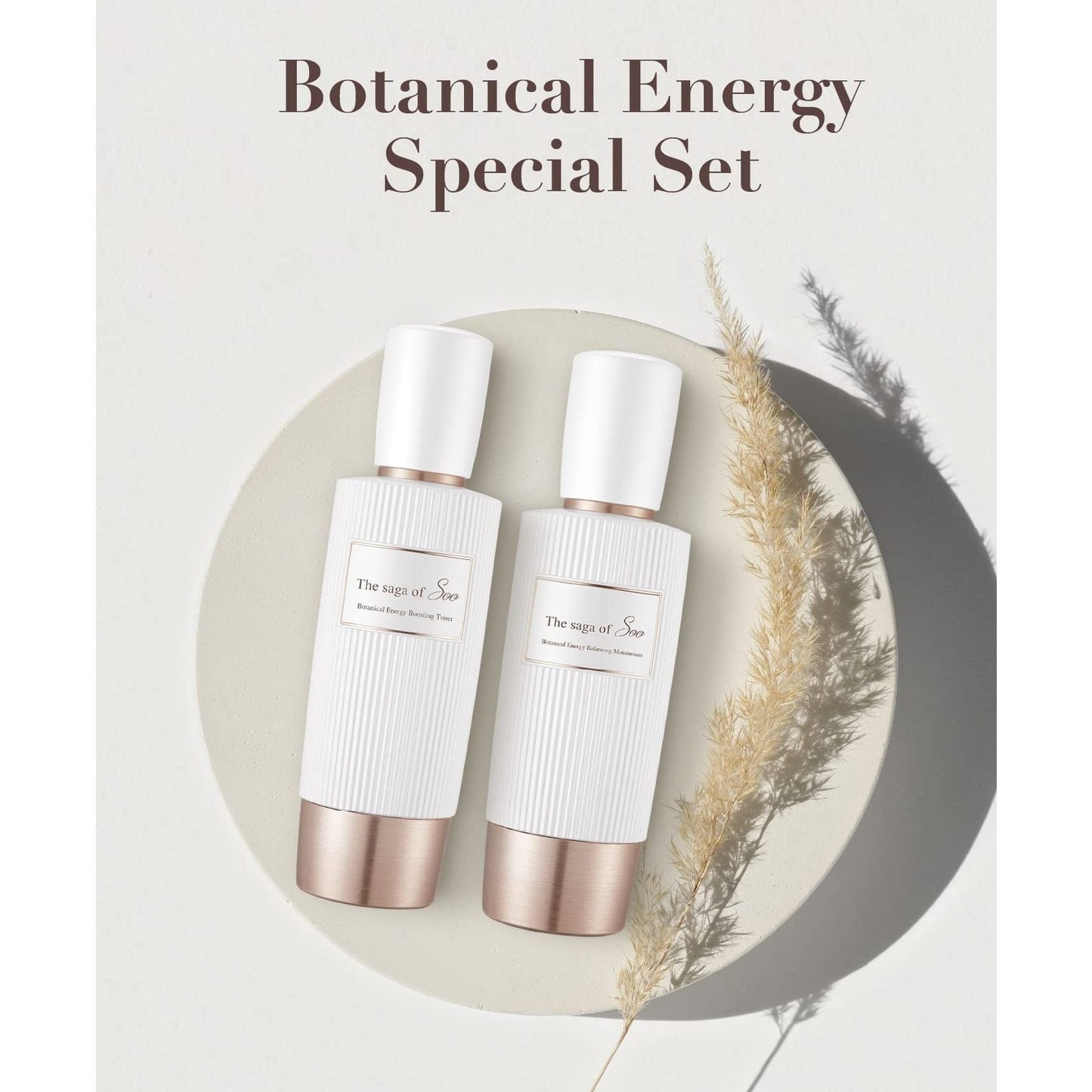 Sooryehan THE SAGA OF SOO BOTANICAL ENERGY (360 ml / 12.17 Fl Oz) - Korean Skincare Gift Set by LG BEAUTY. Botanical Energy Boosting Toner, Balancing Moisturizer, Cream, Foam Cleanser. - Medaid International