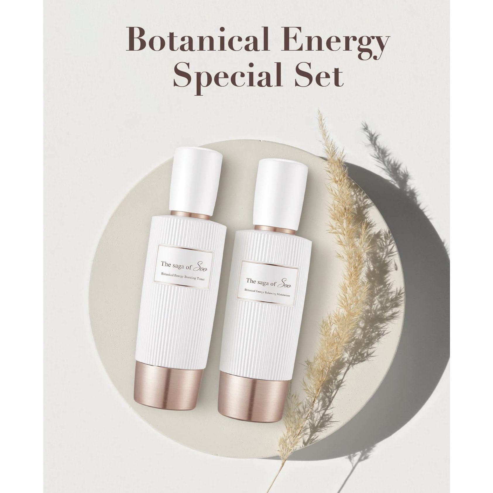 Sooryehan THE SAGA OF SOO BOTANICAL ENERGY (360 ml / 12.17 Fl Oz) - Korean Skincare Gift Set by LG BEAUTY. Botanical Energy Boosting Toner, Balancing Moisturizer, Cream, Foam Cleanser. - Medaid International
