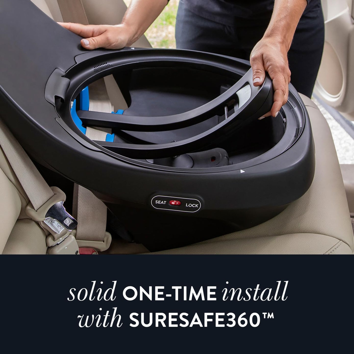 Evenflo® Revolve360™ Slim 2-in-1 Rotational Car Seat with SensorSafe™ obsidian black