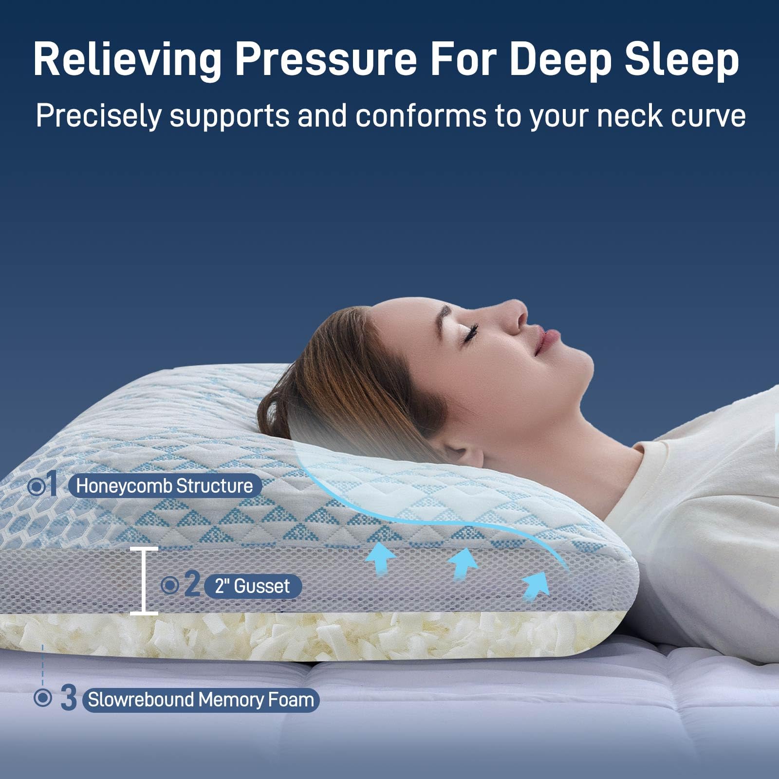 Shredded Memory Foam Cooling Soft Bamboo Viscose Pillows King Set of 2, Adjustable Hypoallergenic Hotel Quality Bed Pillows for Side, Back and Stomach Sleeper, Oeko-TEX Certified - Medaid International