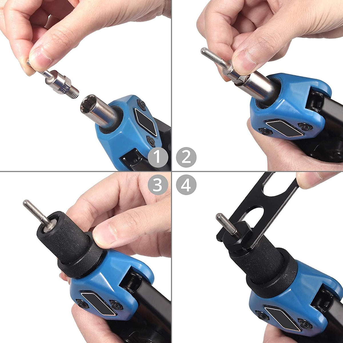TERRIFI Rivet Nut Gun Tool Kit, 34 cm Hand Riveter with 110pcs Nuts (M3-M12), Includes M3, M4, M5, M6, M8, M10, M12, Pop Rivet Nut Tool Set with Carrying Case