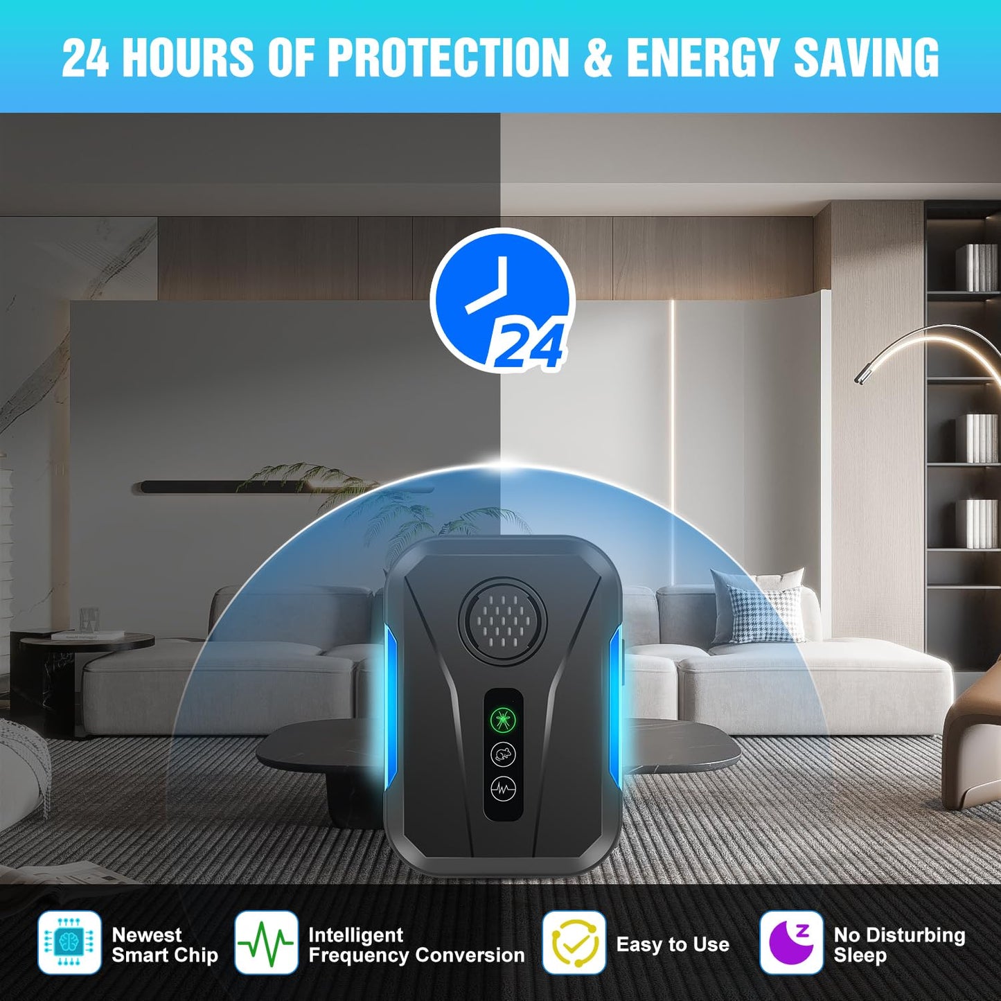 Upgraded Ultrasonic Repellent Plug in Indoor Pest Control Repellent for Mouse, Bugs, Spiders, Rodent, Roaches, Ant, Flea,Mosquito Repellent 3 Mode Switching, 6 Packs - Medaid International