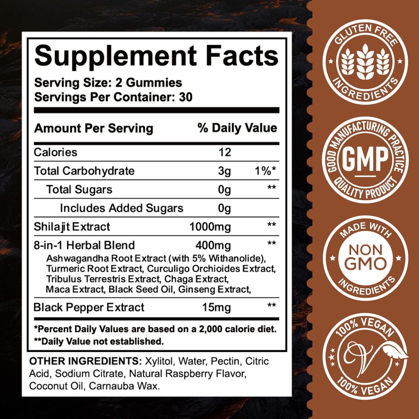 Shilajit Gummies 1000mg - Shilajit Pure Himalayan Organic for Men & Women 85+ Trace Minerals Shilajit Resin with Ashwagandha, Maca, Black Seed Oil - Energy, Brain, Immunity, Sugar Free Raspberry 60ct - Medaid International