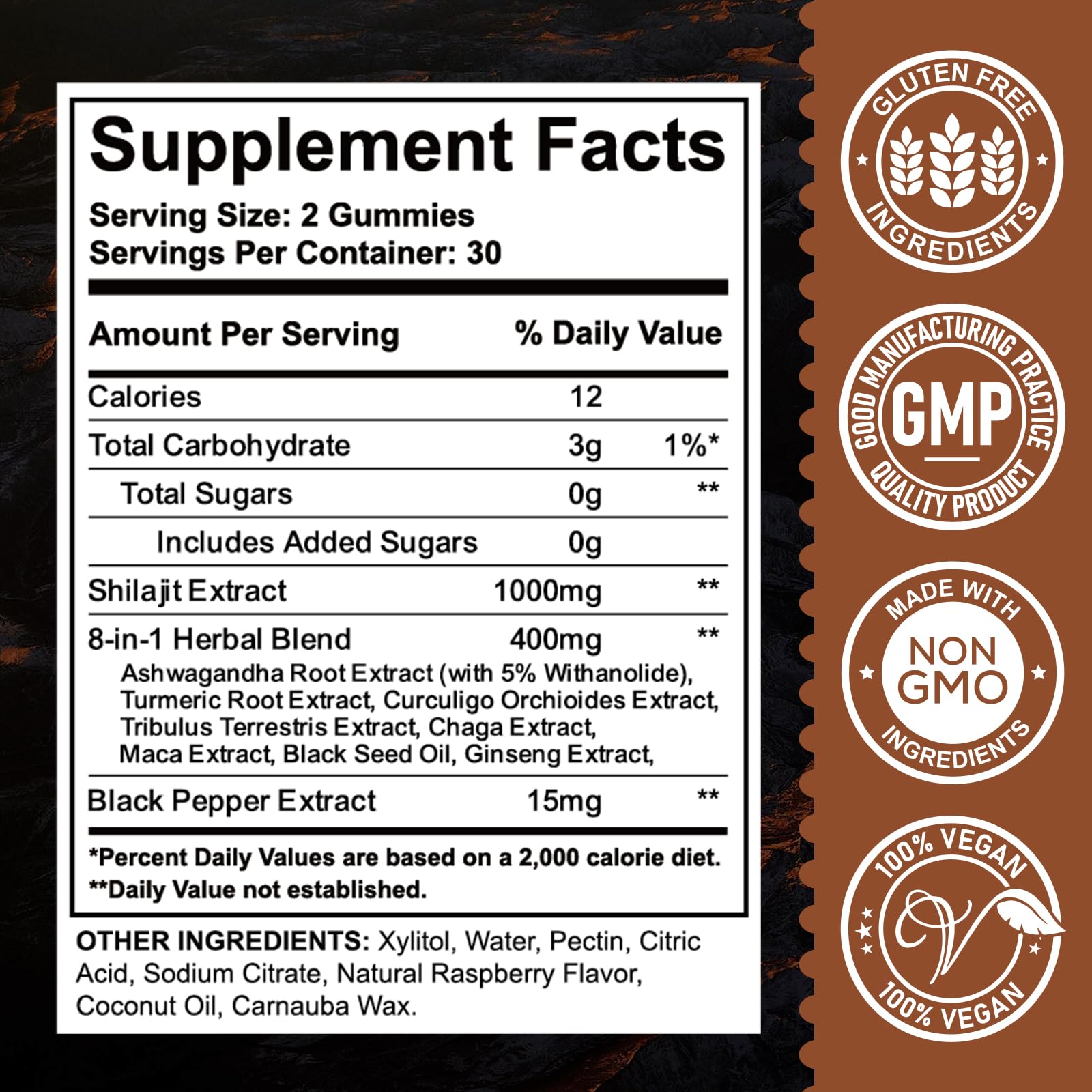 Shilajit Gummies 1000mg - Shilajit Pure Himalayan Organic for Men & Women 85+ Trace Minerals Shilajit Resin with Ashwagandha, Maca, Black Seed Oil - Energy, Brain, Immunity, Sugar Free Raspberry 60ct - Medaid International