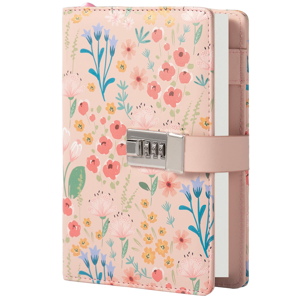 KASTWAVE Password Lock Diary, Creative Cute Notebook, Digital Lock Notepad B6 with Lock, Waterproof PU Leather Journal with 224 Lined Pages, for Writing Notes and Diary Gifts for Girls