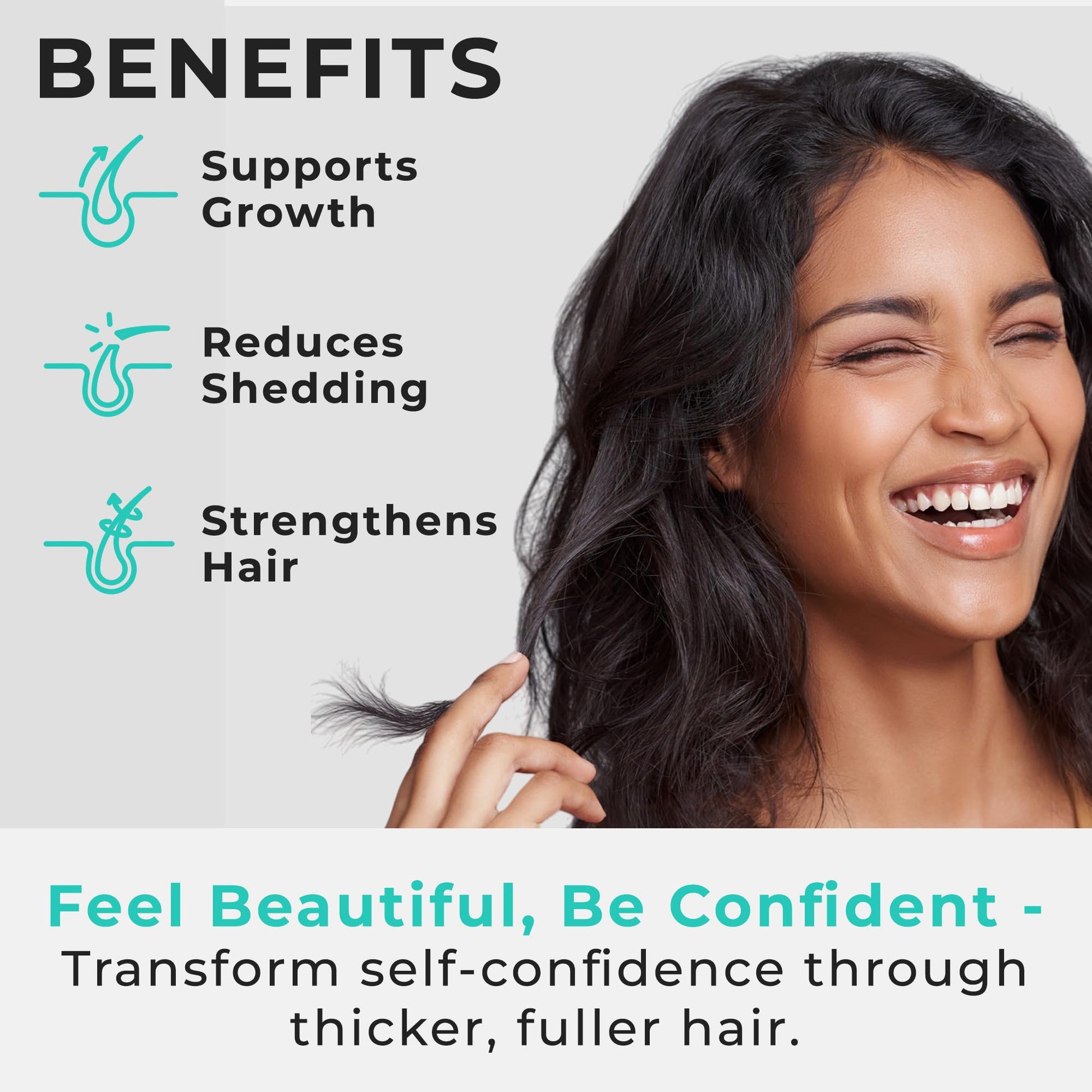 Hair Plus MD Hair Growth Supplement, 120 Capsules – Supports Hair Growth & Density – Dermatologist-Developed with Collagen & Vitamins – Gluten-Free, Toxin-Free, Non-GMO – 1 Month Supply - Medaid International