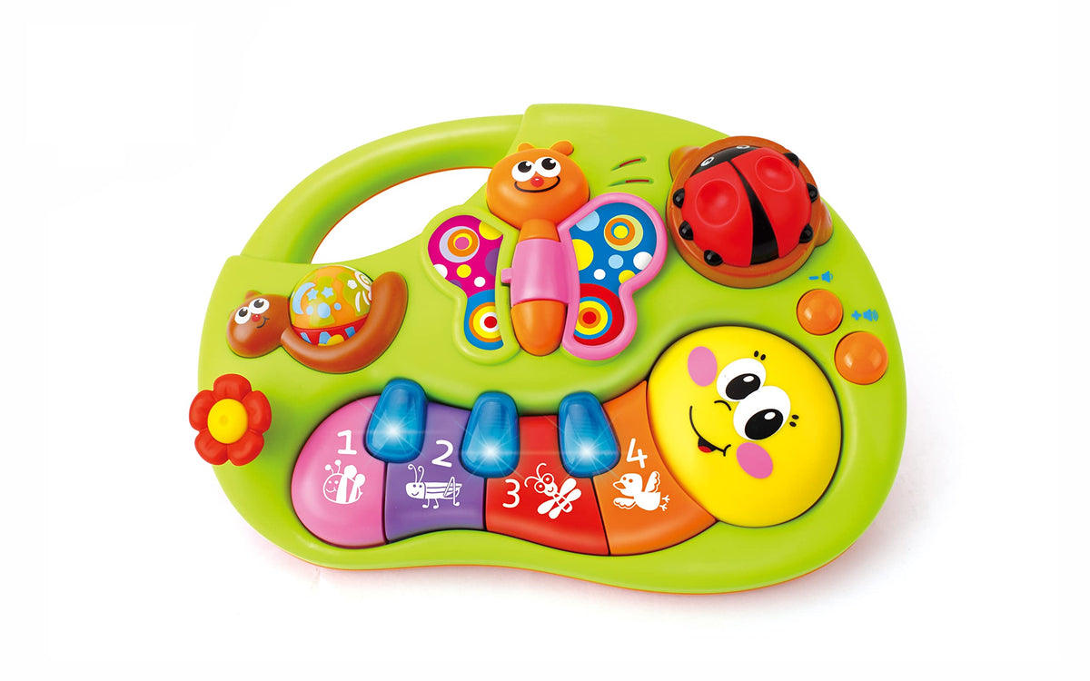 Hola 2-in-1 Musical Elephant Keyboard Interactive Baby Toy with 7 Play Activities, Light-Up Buttons, Piano, Nursery Rhymes, and Sensory Development Features for Motor and Cognitive Skills 6M+