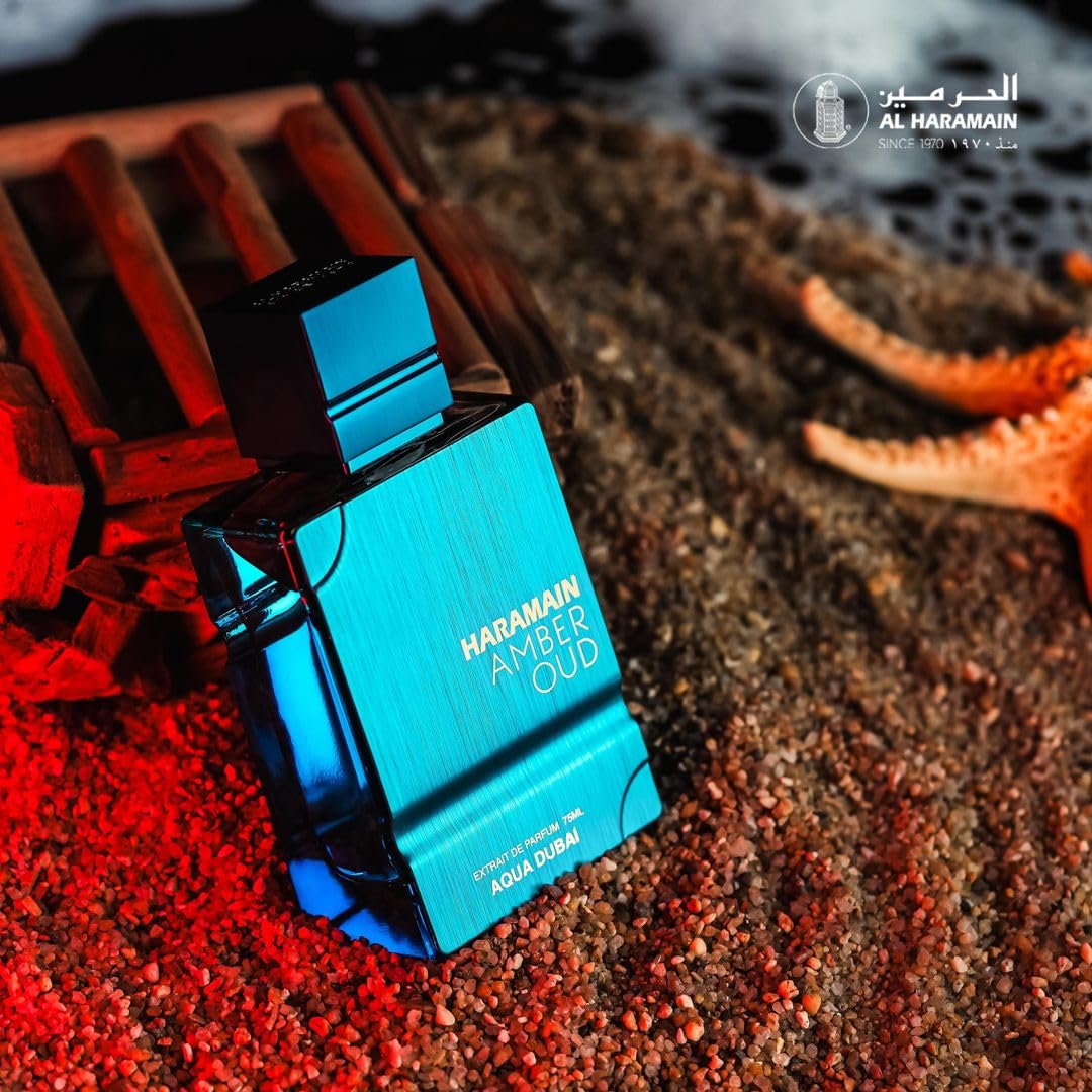 Al Haramain Amber Oud - Aqua Dubai - Cologne for Men and Women - Bergamot, Amber, Musk Fragrances - Long Lasting Perfume for Men and Women - 2.5 oz - Medaid International
