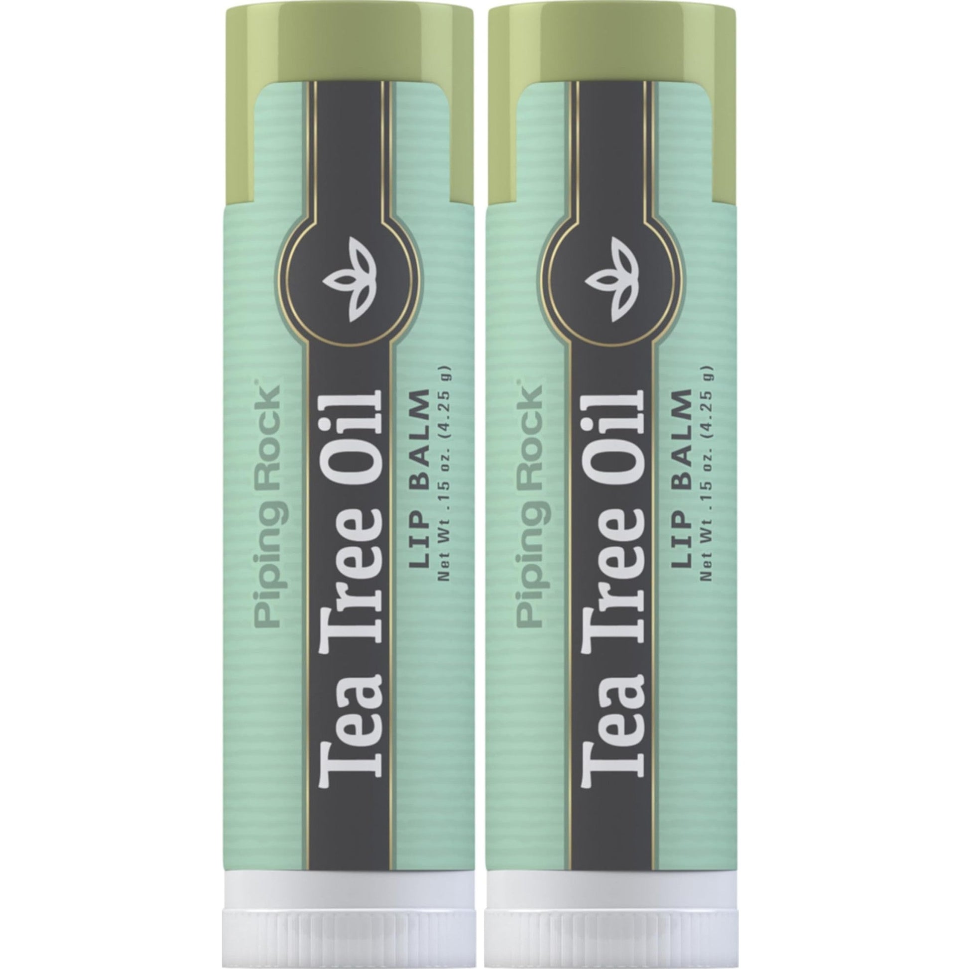 Piping Rock Tea Tree Oil Lip Balm | 0.15 oz | Moisturizing and Soothing | Non GMO, Gluten Free (Pack of 2) - Medaid International