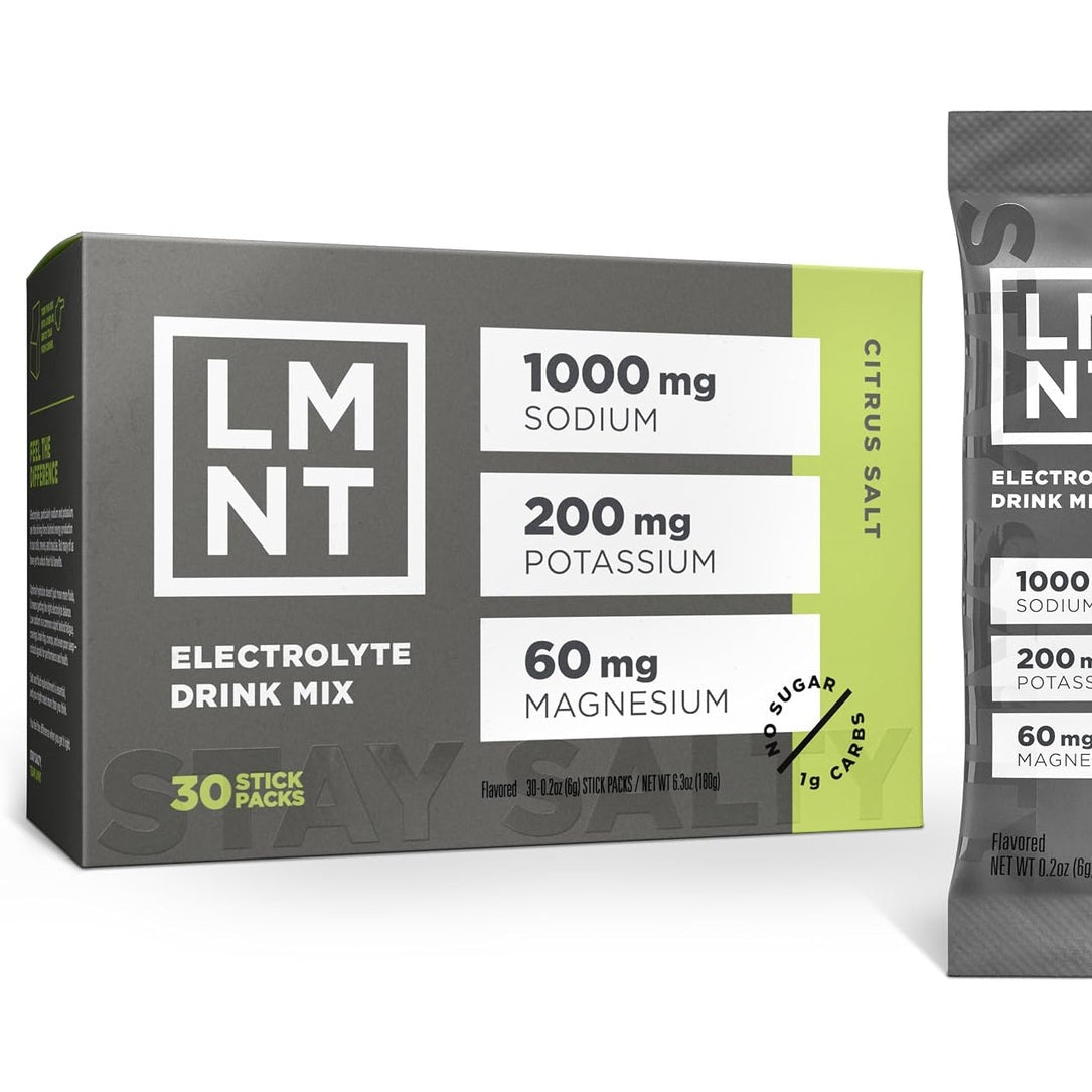 LMNT Zero-Sugar Electrolytes - Citrus Salt - Hydration Powder Packets | No Dodgy Ingredients | Keto & Paleo Friendly | 30 Sticks