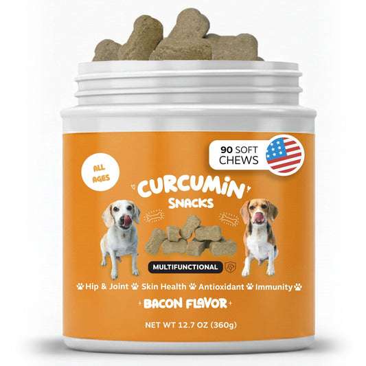 Turmeric Treats for Dogs – Turmeric Curcumin Supplement with MSM, Coconut Oil & Vitamin E – Hip & Joint Support Supplement for Pain Relief, Arthritis, Mobility & Anti-Inflammatory for Dogs – 90 Chews