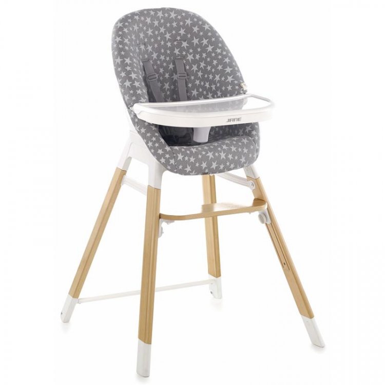 Jane Evolutionary Wooden High Chair Grey Stars Adjustable Ergonomic