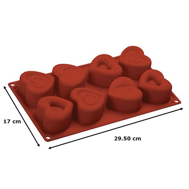 Silicone Multi Hearts Shapes 8 cavities