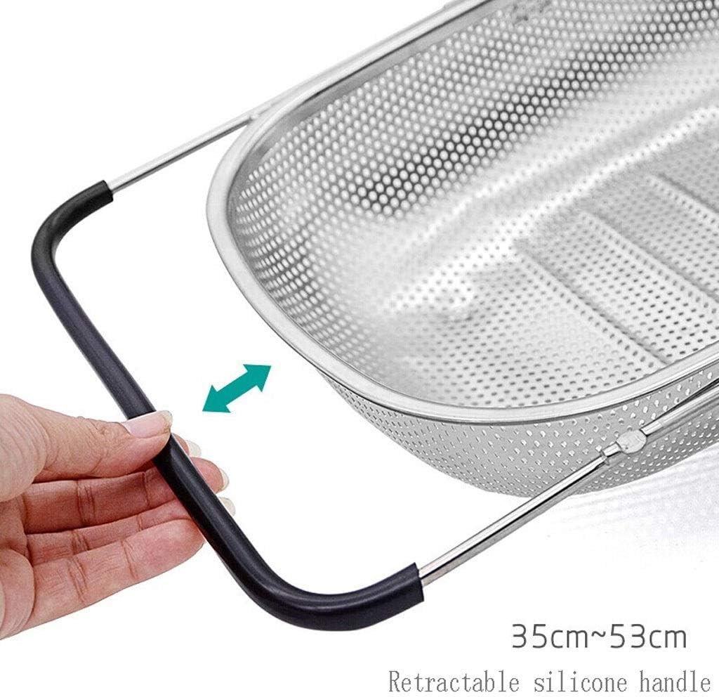 Danny Home Stainless Steel Colander Expandable Strainer Fine Mesh Basket 34cm