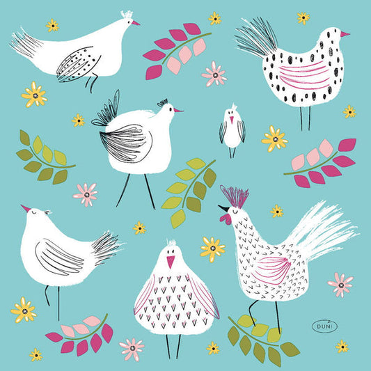Duni Napkins Hen Parade 3-ply 33x33|Duni In Lebanon