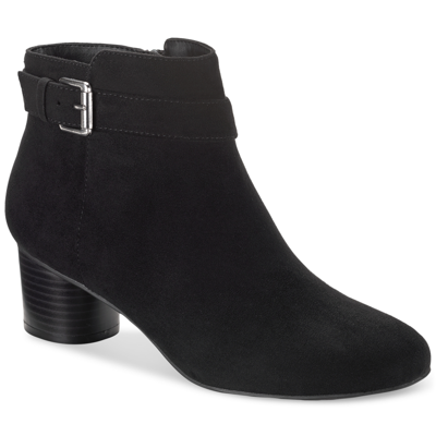 Style & Co Women's Black Ariel Faux Suede Zipper Booties|Style & Co In Lebanon